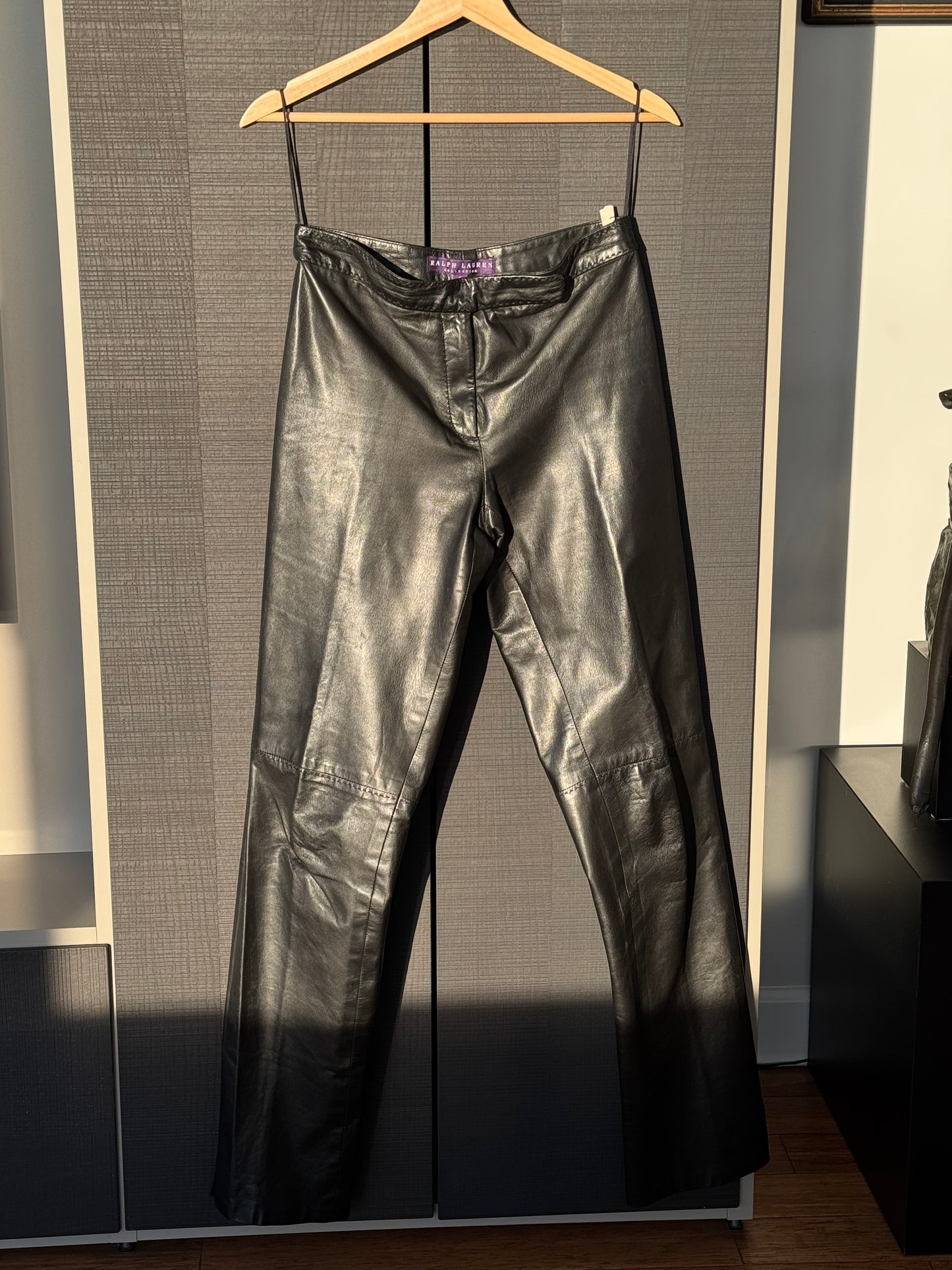 Ralph Lauren Purple Label Stitched Leather Pants