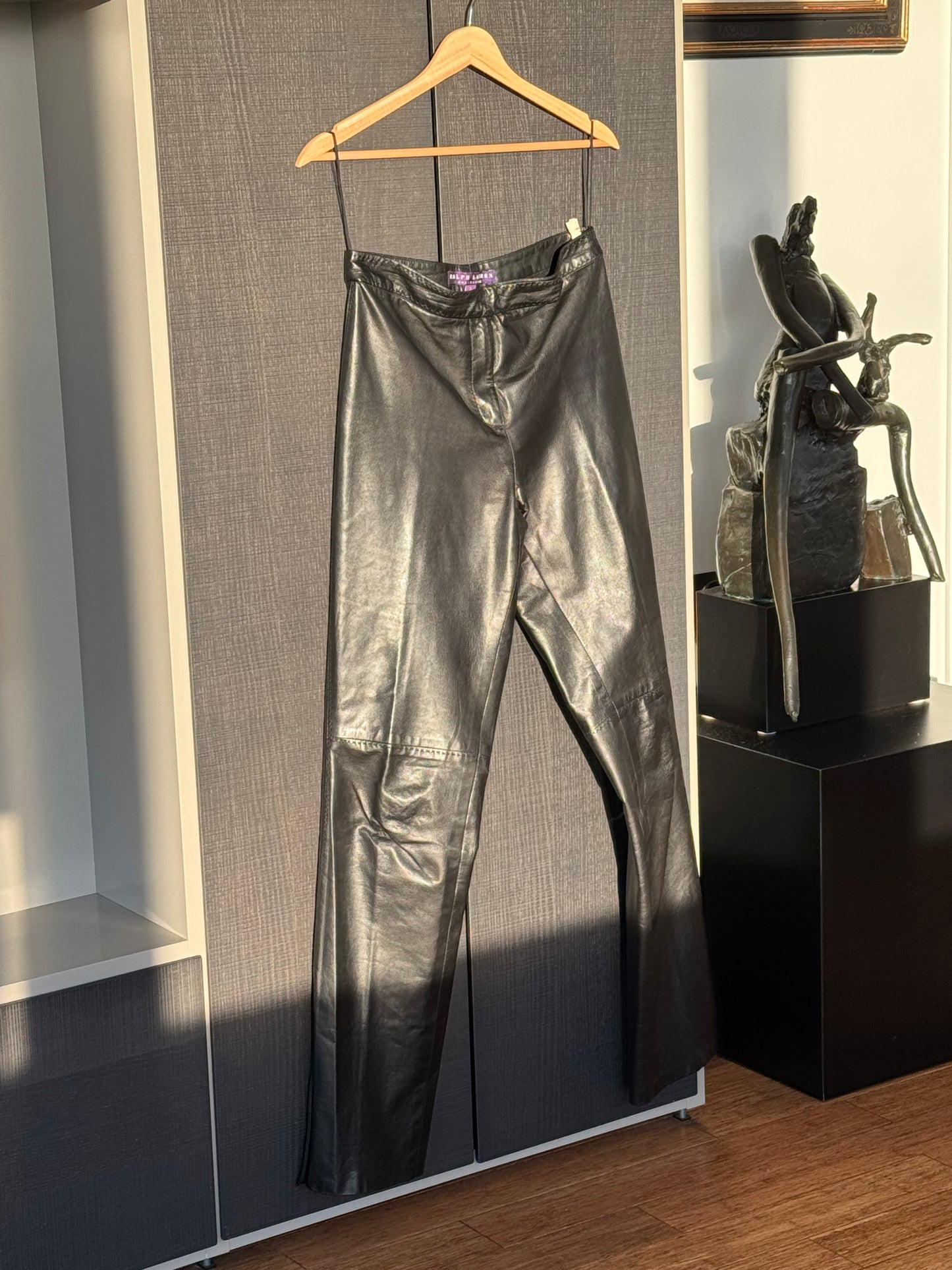 Ralph Lauren Purple Label Stitched Leather Pants