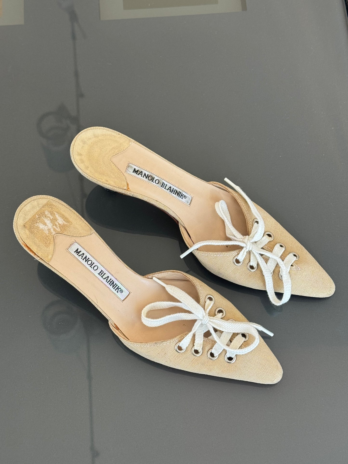 Manolo Blahnik Lace-Up “Sneaker” Heels 36.5