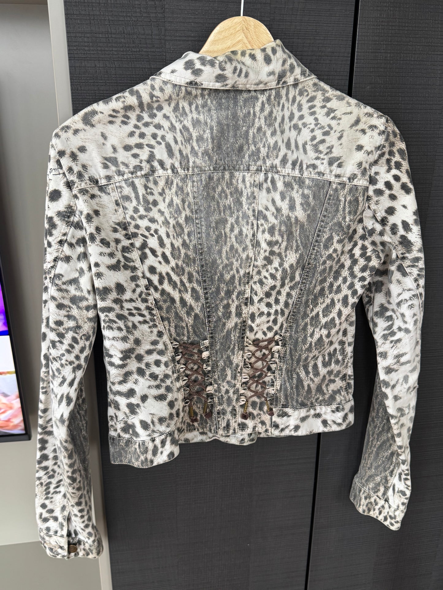 Just Cavalli Lace-Up Leopard Jacket