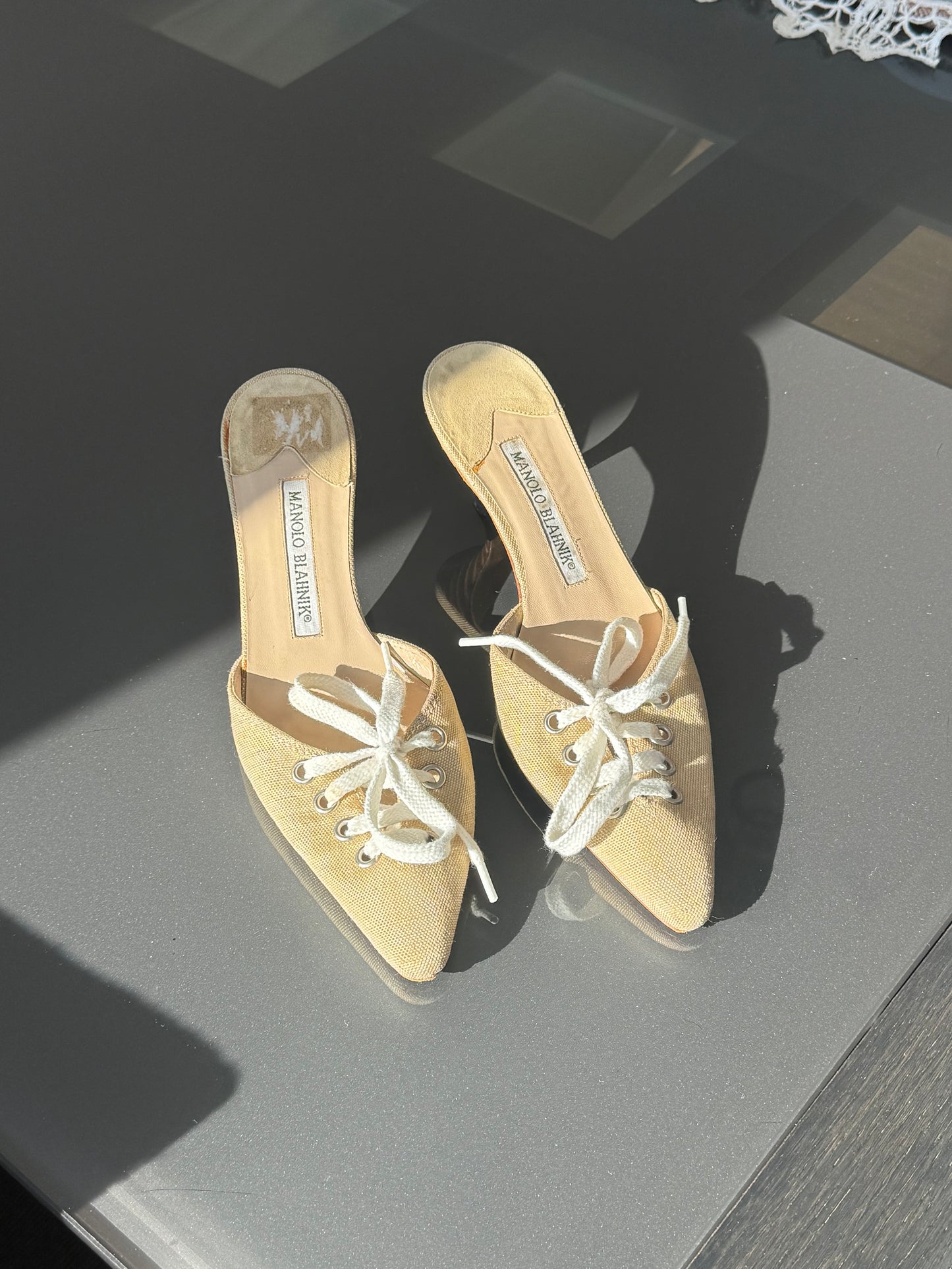 Manolo Blahnik Lace-Up “Sneaker” Heels 36.5