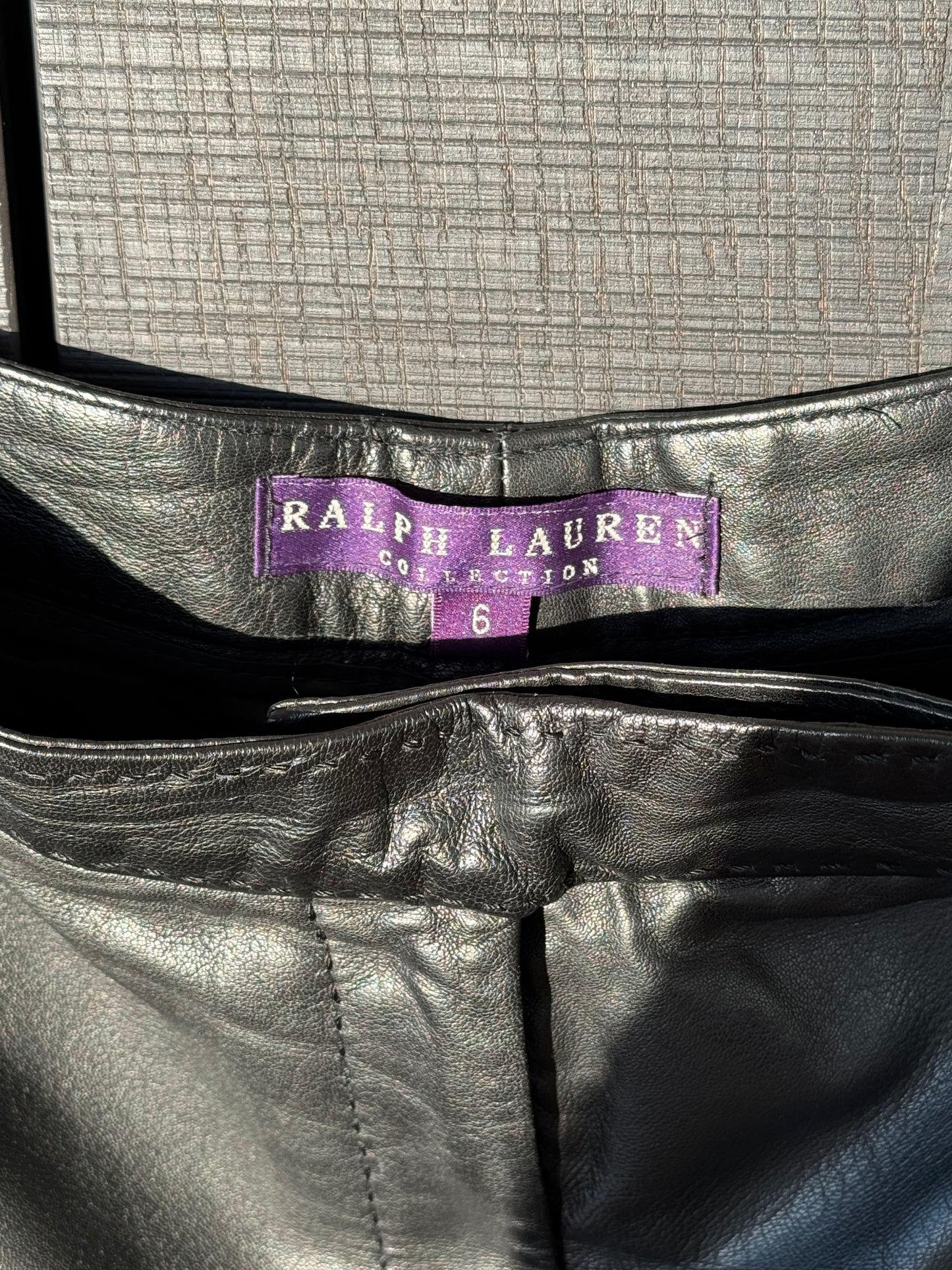 Ralph Lauren Purple Label Stitched Leather Pants