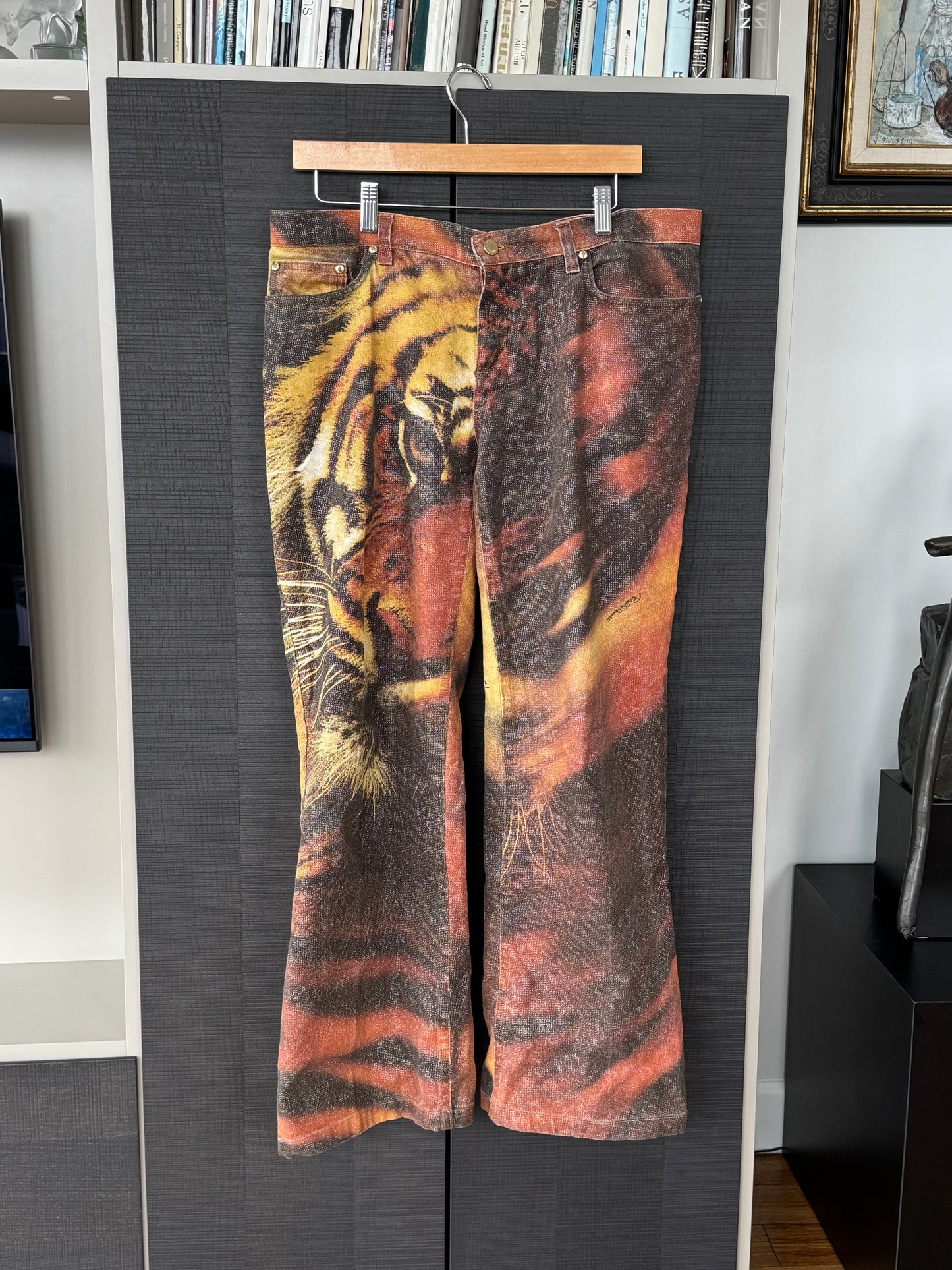 Roberto Cavalli FW2000 Tiger Print Denim