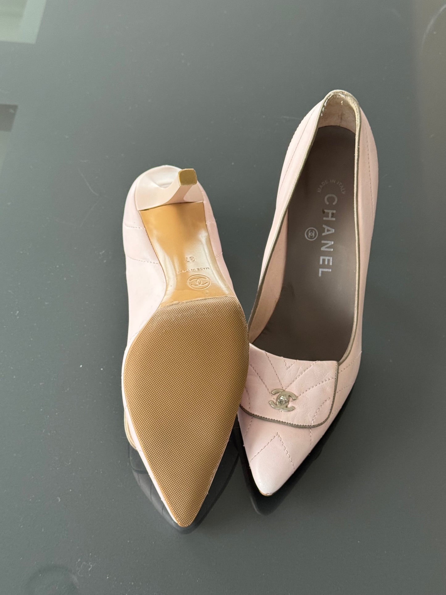 Vintage Chanel 2003 Baby Pink Pumps ~36.5