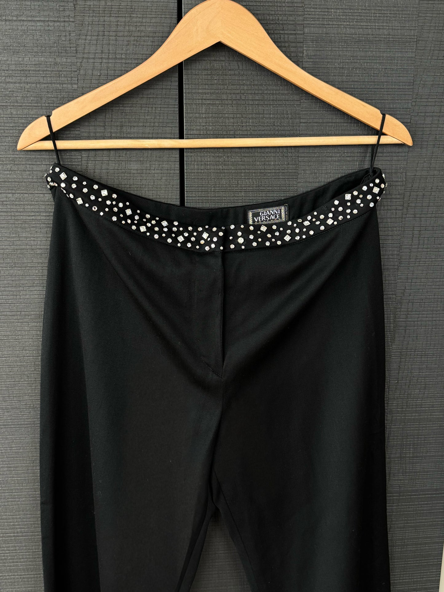 Gianni Versace FW1998 Swarovski Waist Wool Pants
