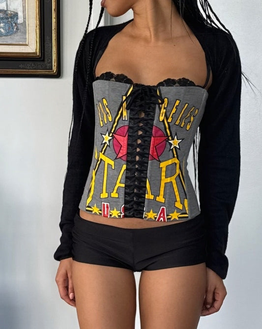 Dolce & Gabbana SS2001 “Los Angeles” Graphic Corset Top