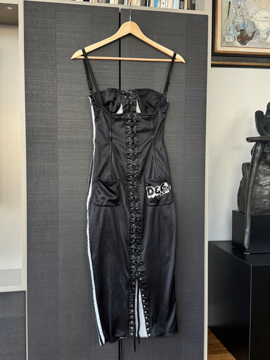 Vintage D&G "Radio" Lace-Up Corset Dress