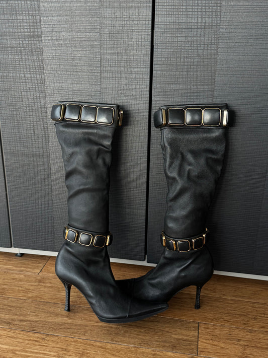 Les Tropeziennes Embellished Leather Boots ~36.5