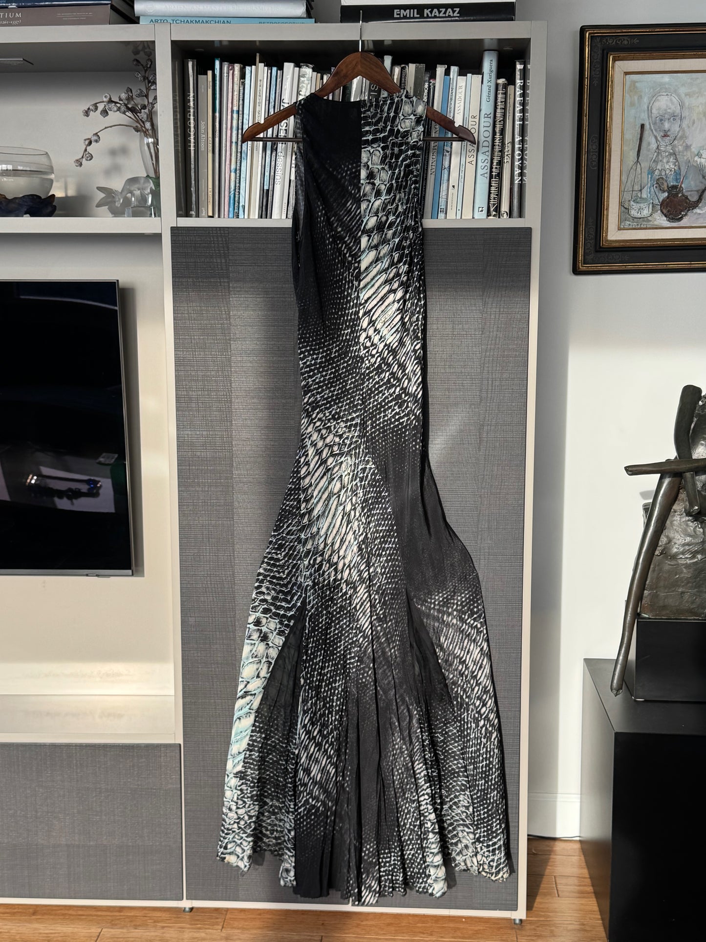 Roberto Cavalli Early 2000s Silk Snake Print Gown