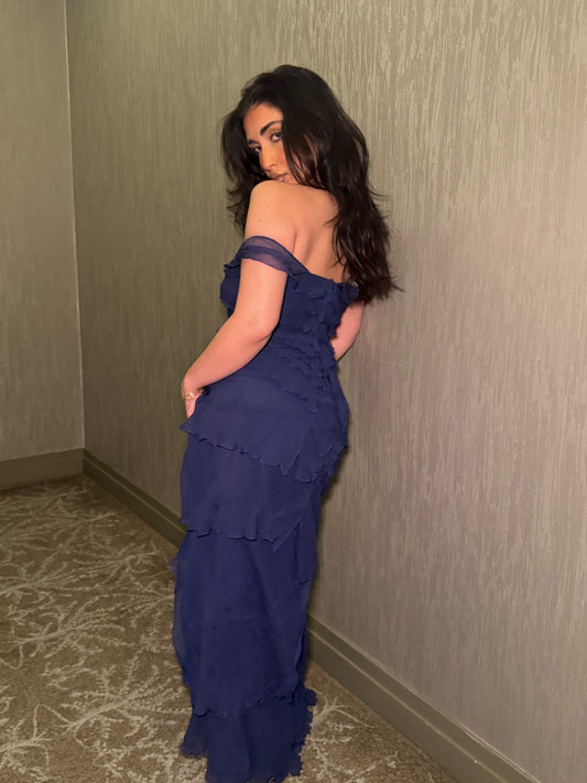 Moschino Silk Ruffle Gown