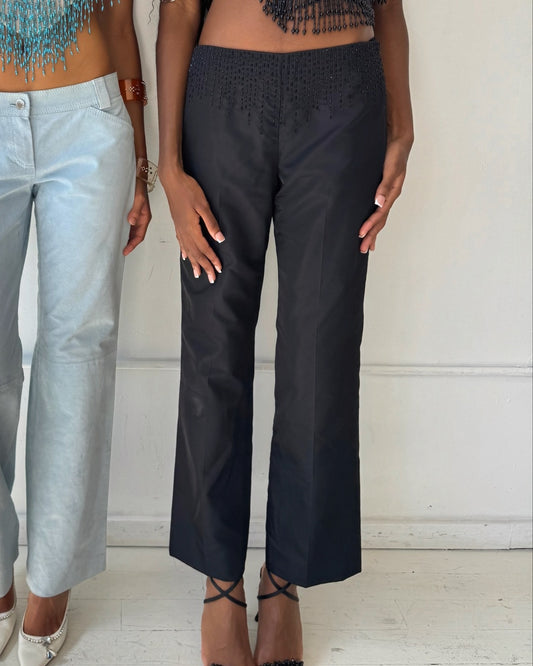 Vintage Magaschoni 100% Silk Beaded Pants