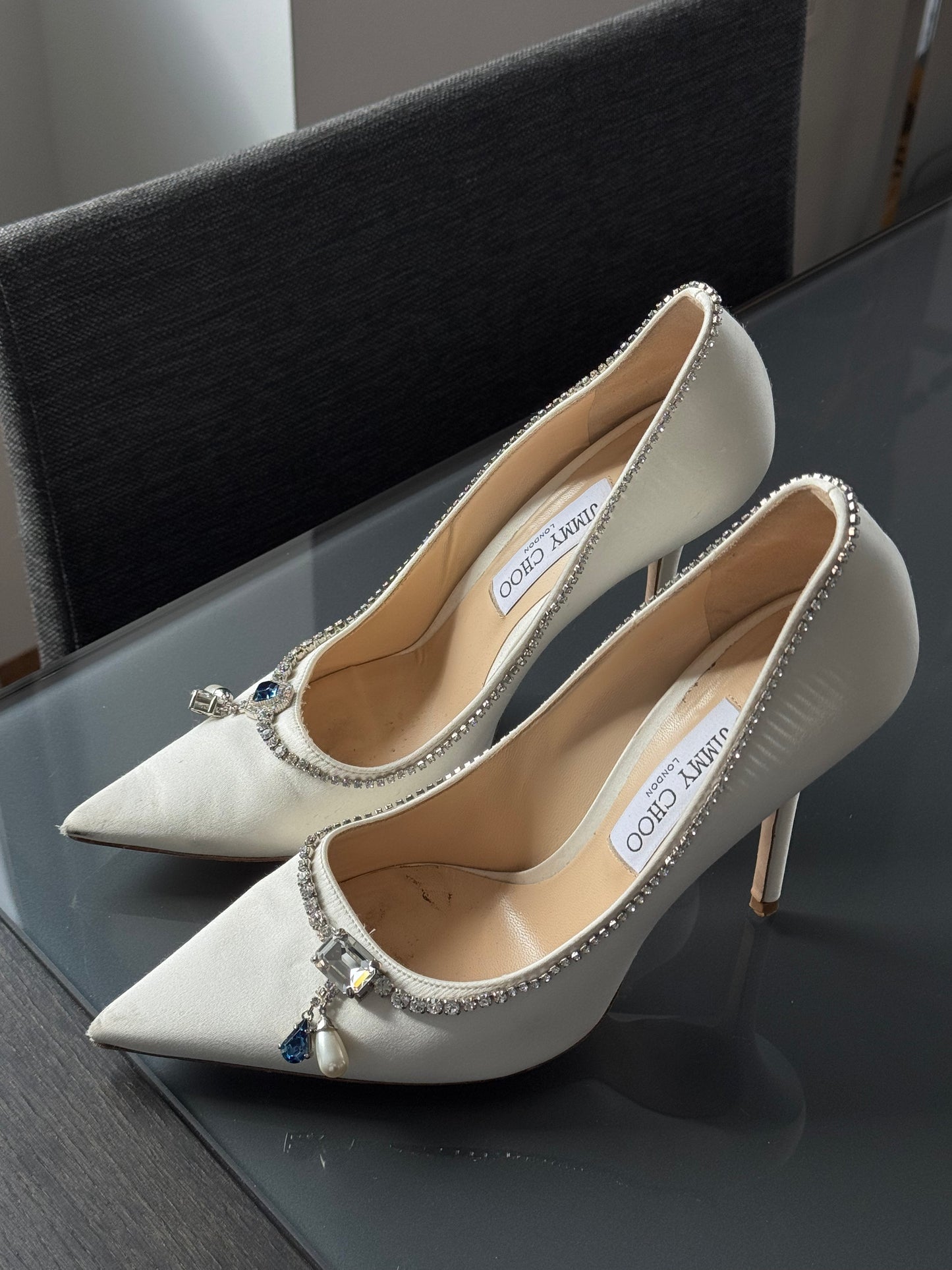 Jimmy Choo Swarovski Silk Charm Pumps 40