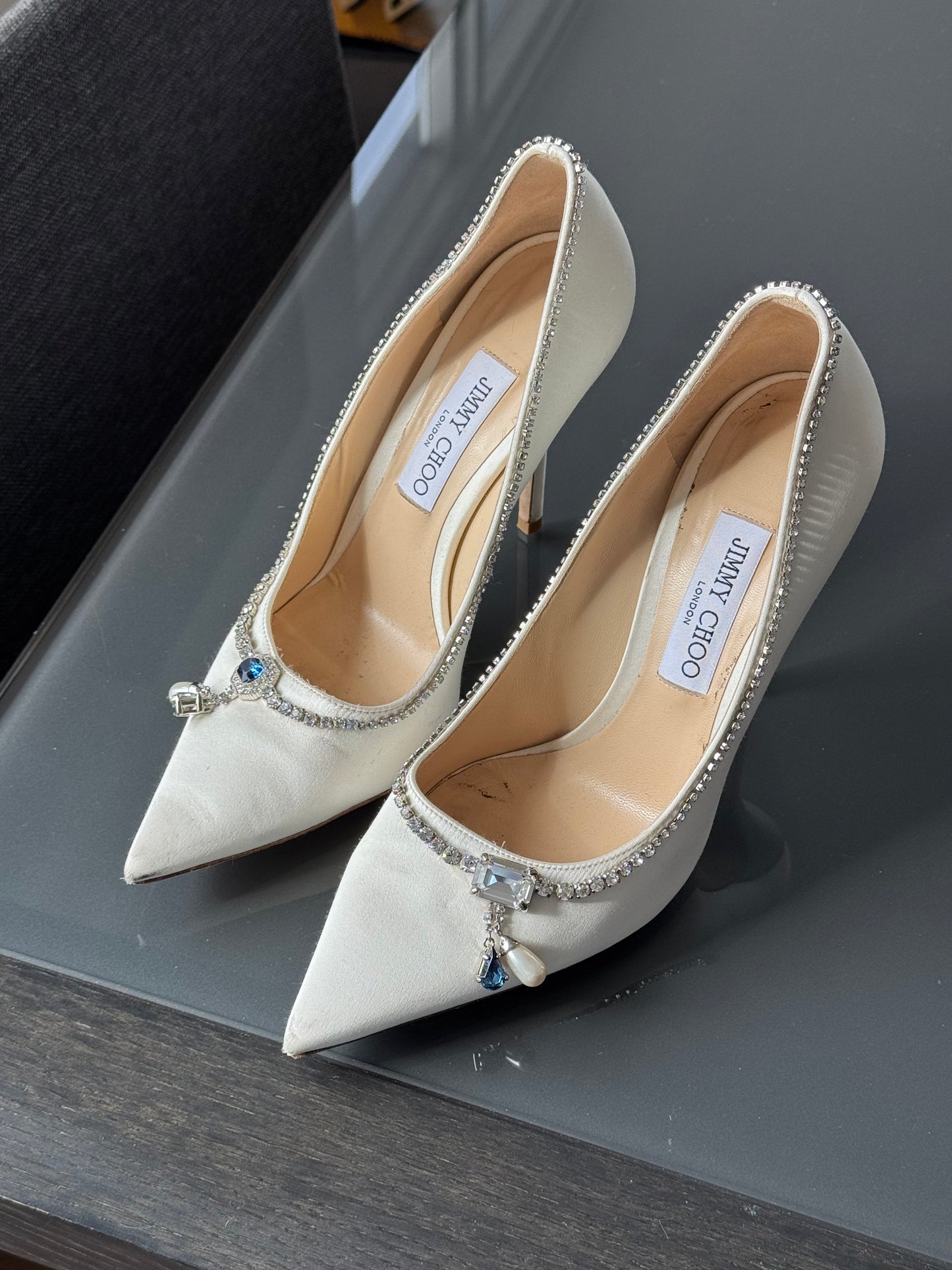 Jimmy Choo Swarovski Silk Charm Pumps 40