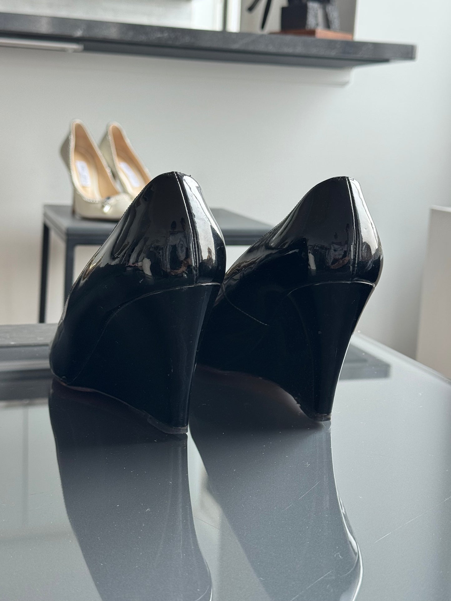 Christian Louboutin Patent Wedge Pumps 39.5