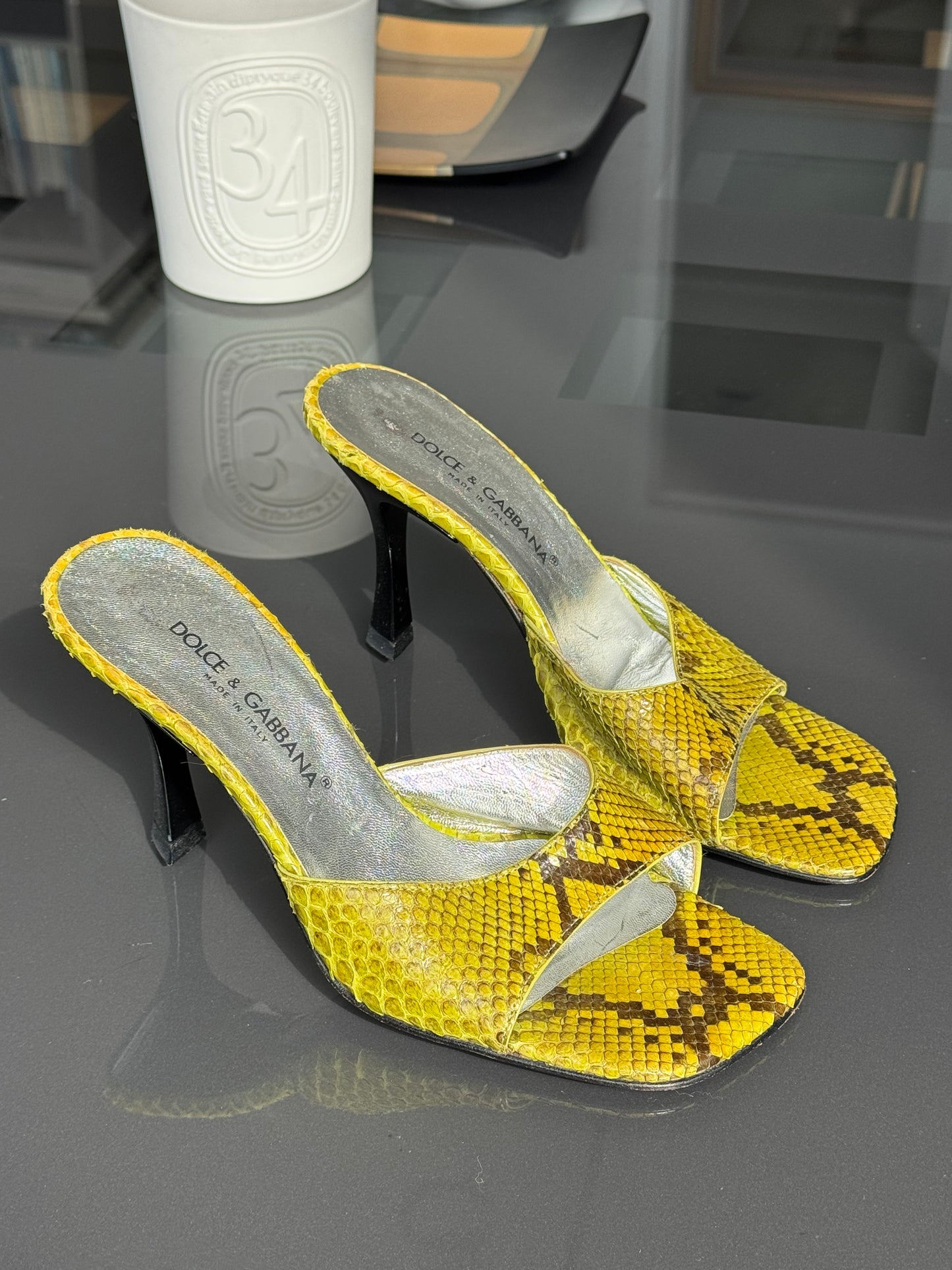 Dolce & Gabbana Python Sandal Heels 37.5