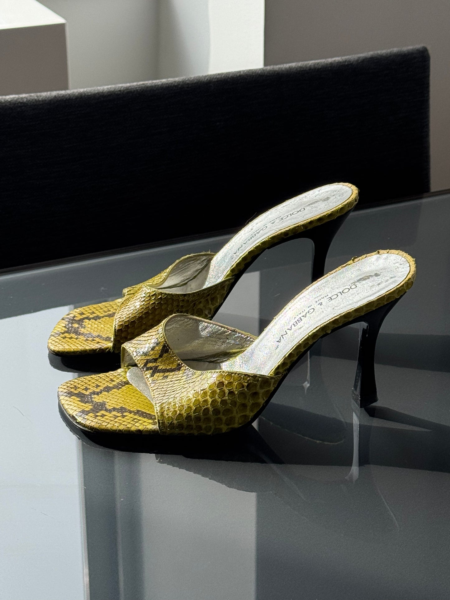 Dolce & Gabbana Python Sandal Heels 37.5