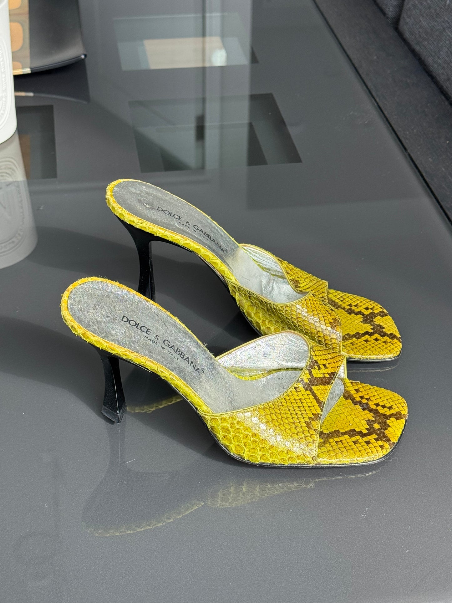 Dolce & Gabbana Python Sandal Heels 37.5