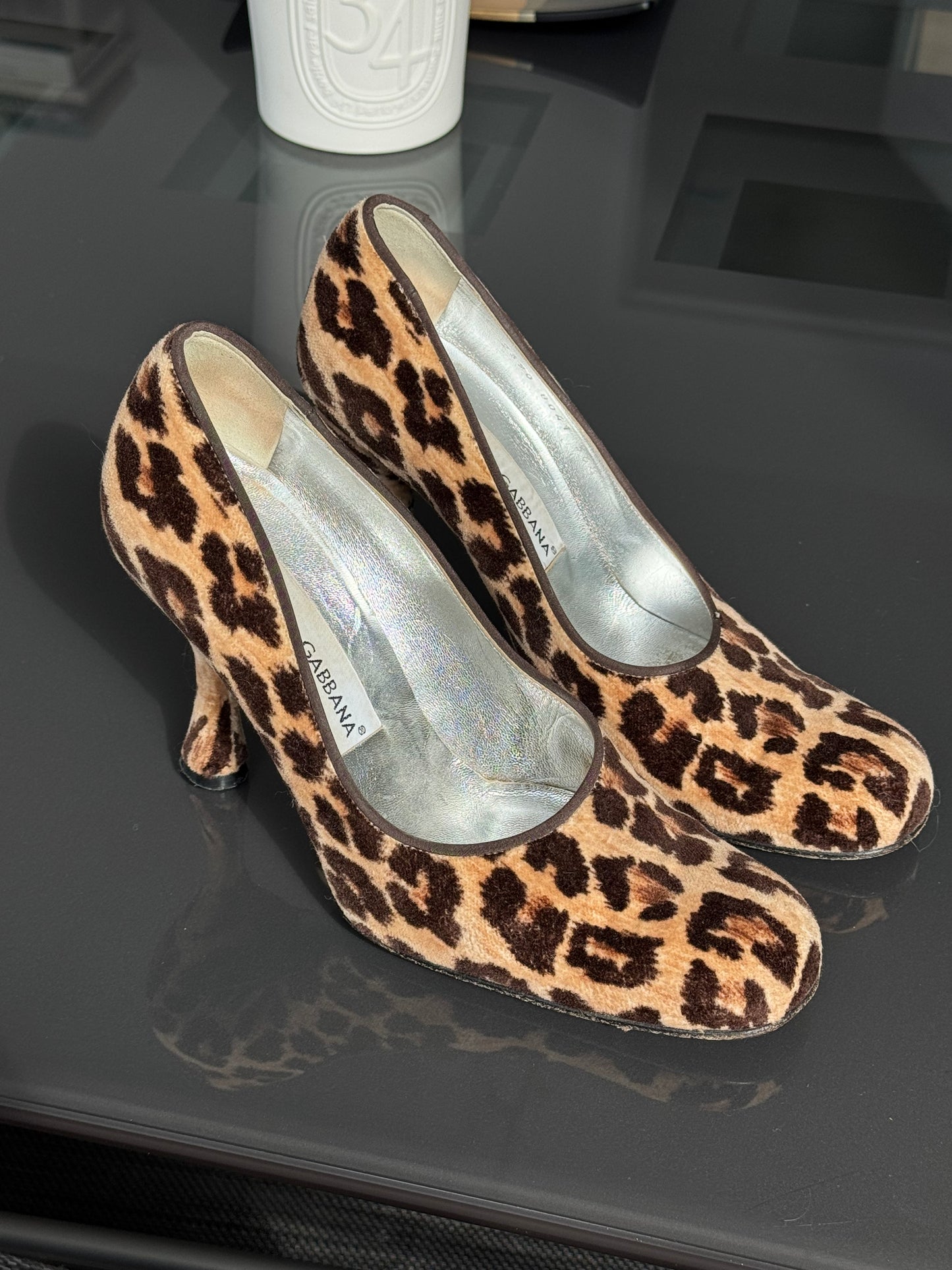 Dolce & Gabbana F/W 1998 Leopard Velour Pumps 36.5
