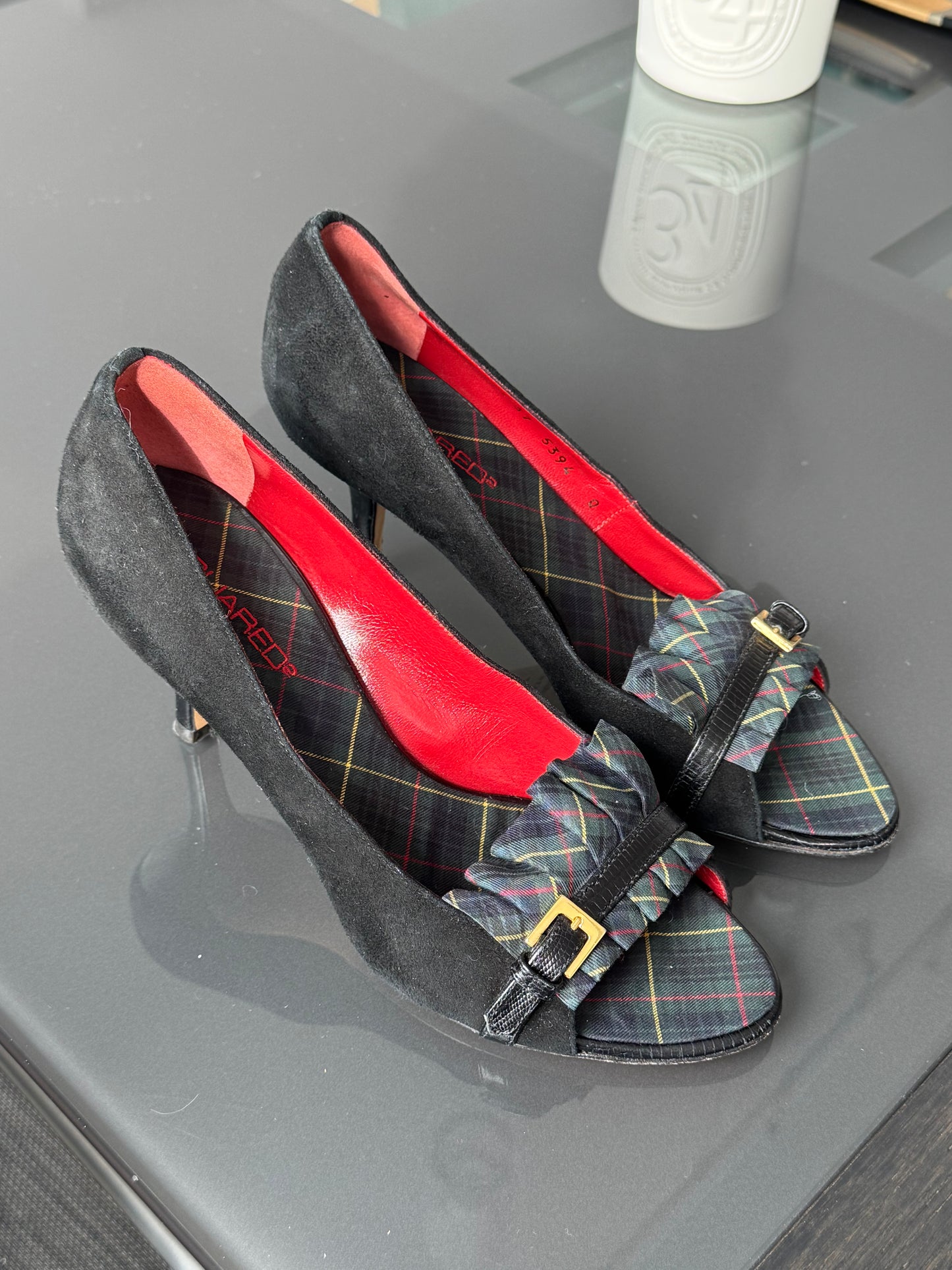 Vintage Dsquared² Tartan Fringe Pumps 37