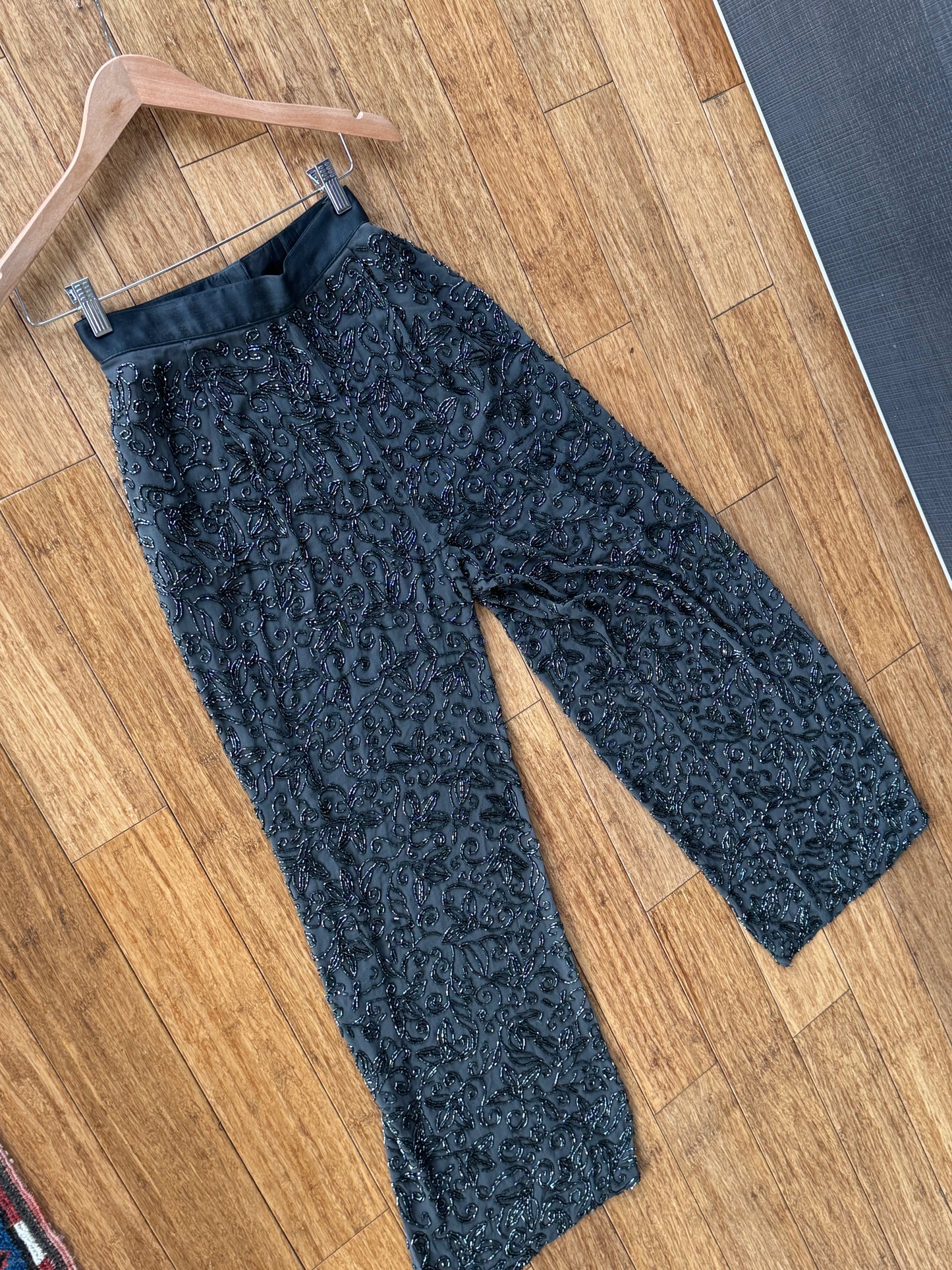 Emanuel by Emanuel Ungaro Vintage Silk Beaded Pants