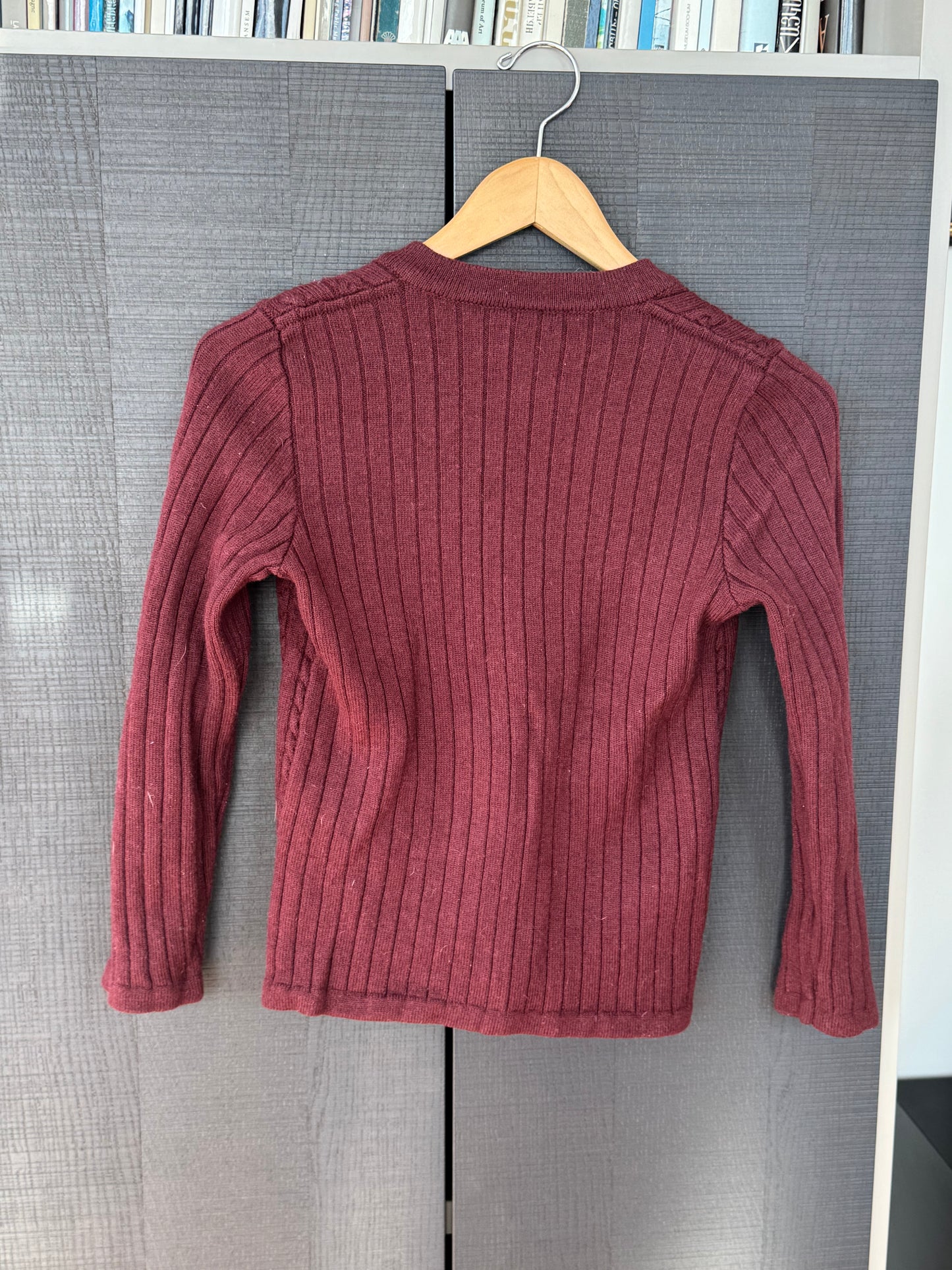 Celine 1970s Wool Cardigan w/ Gold Accents