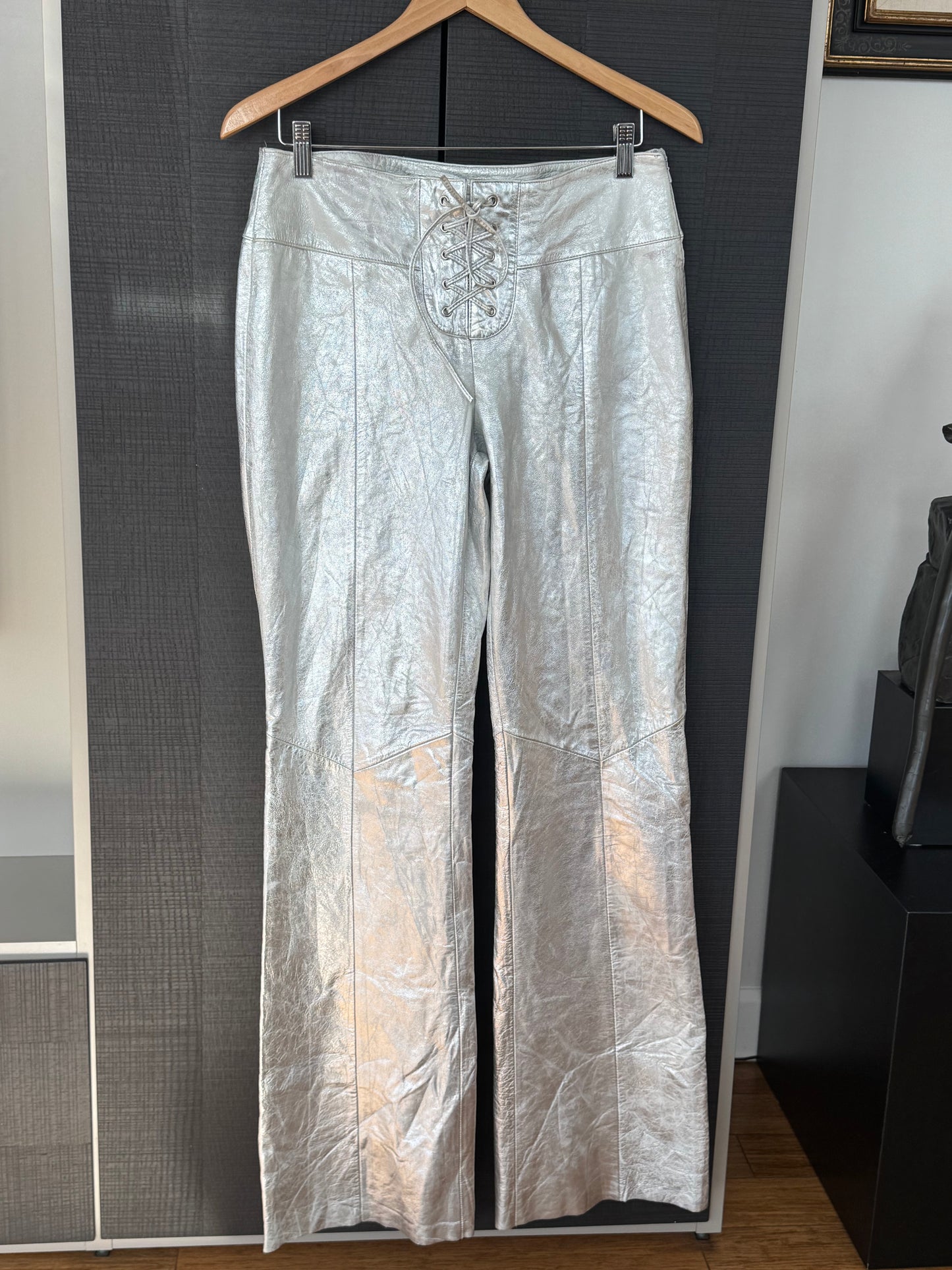 Wilson's Leather 90s Silver Lace-Up Pants