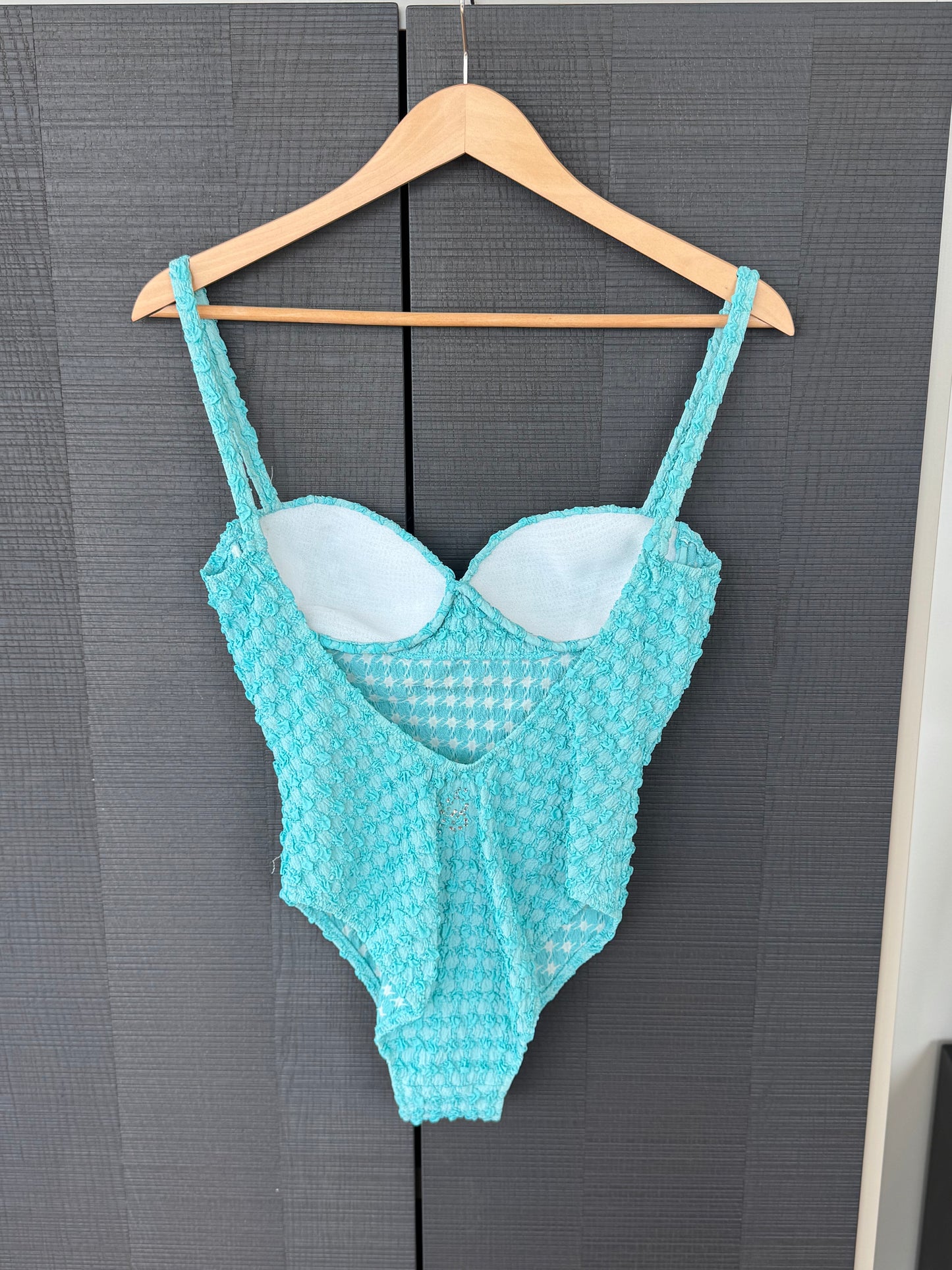 Vintage Blumarine Tweed Crystal One Piece Swimsuit