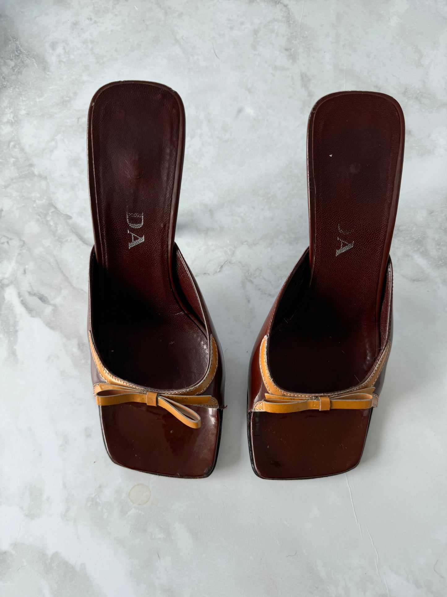 Prada Vintage Square Toe Sandal Mules US 6