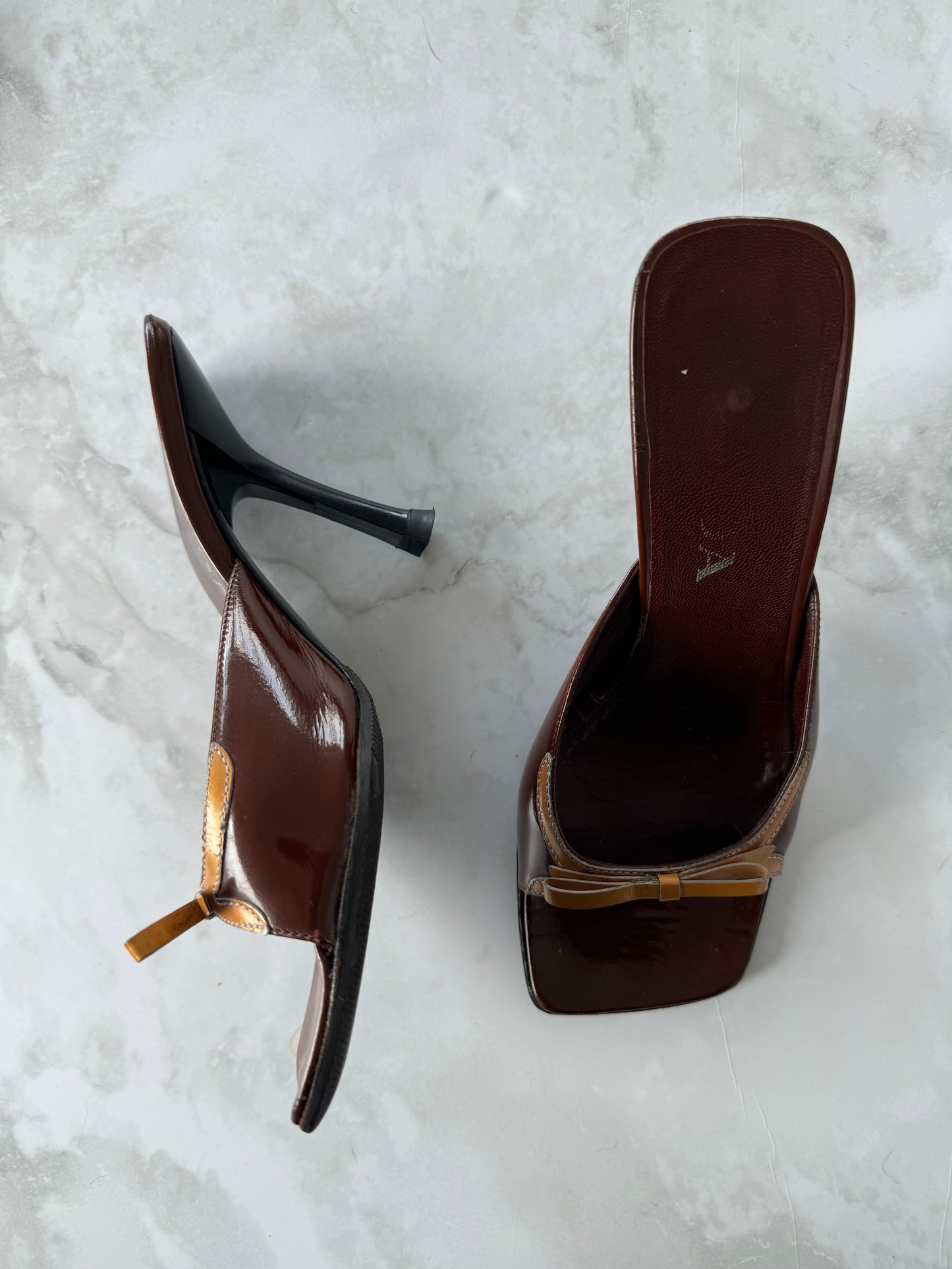 Prada Vintage Square Toe Sandal Mules US 6