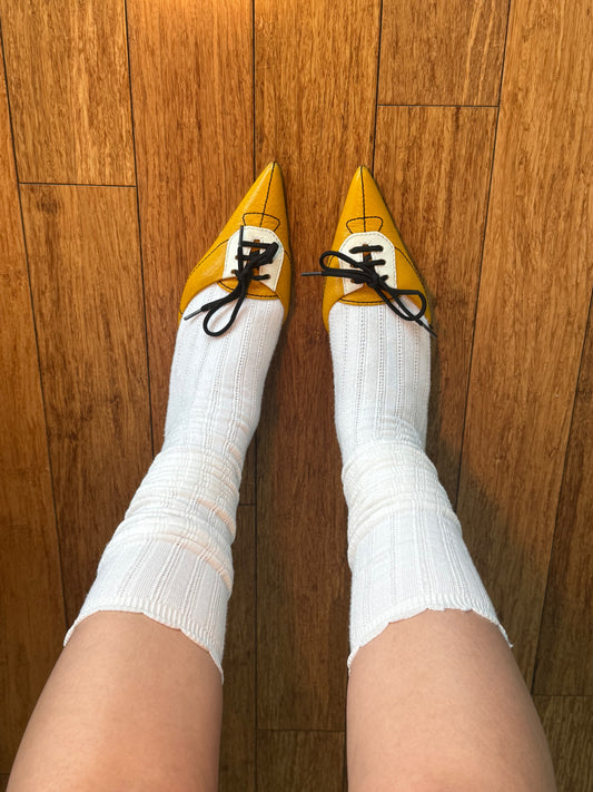 Vintage Miu Miu Lace-Up Mules 38.5 (fits like 37, narrow fit)