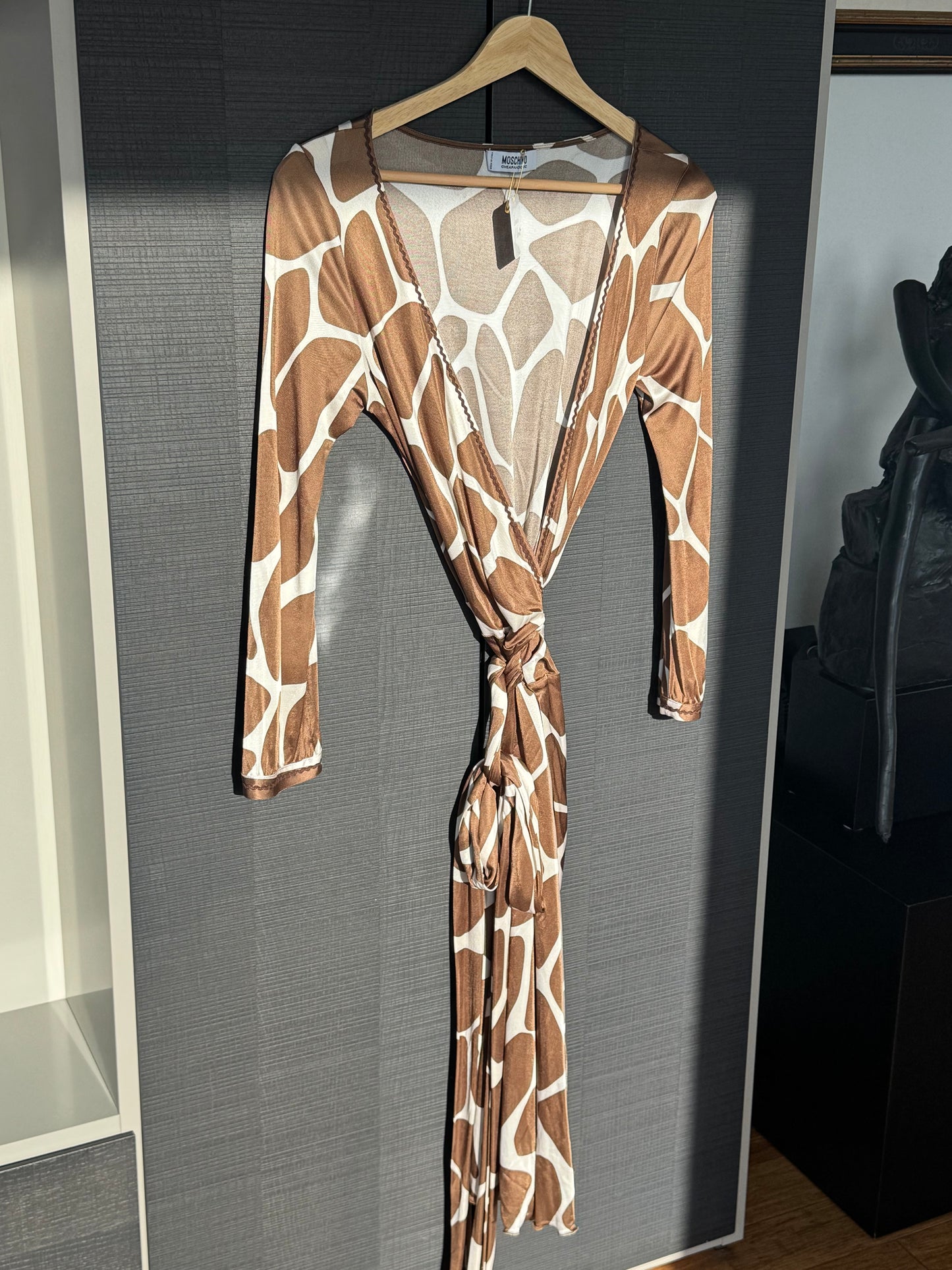 Moschino Cheap & Chic Giraffe Print Wrap Dress