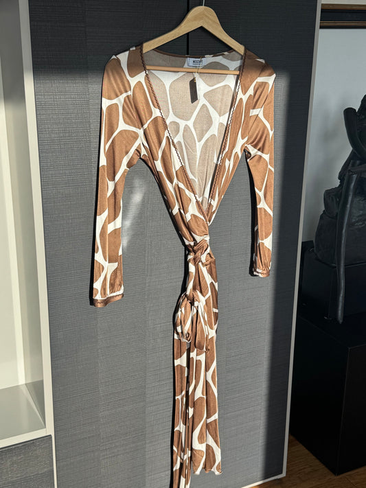 Moschino Cheap & Chic Giraffe Print Wrap Dress
