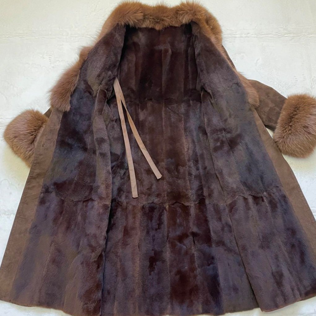 Brown Suede/Fur Coat