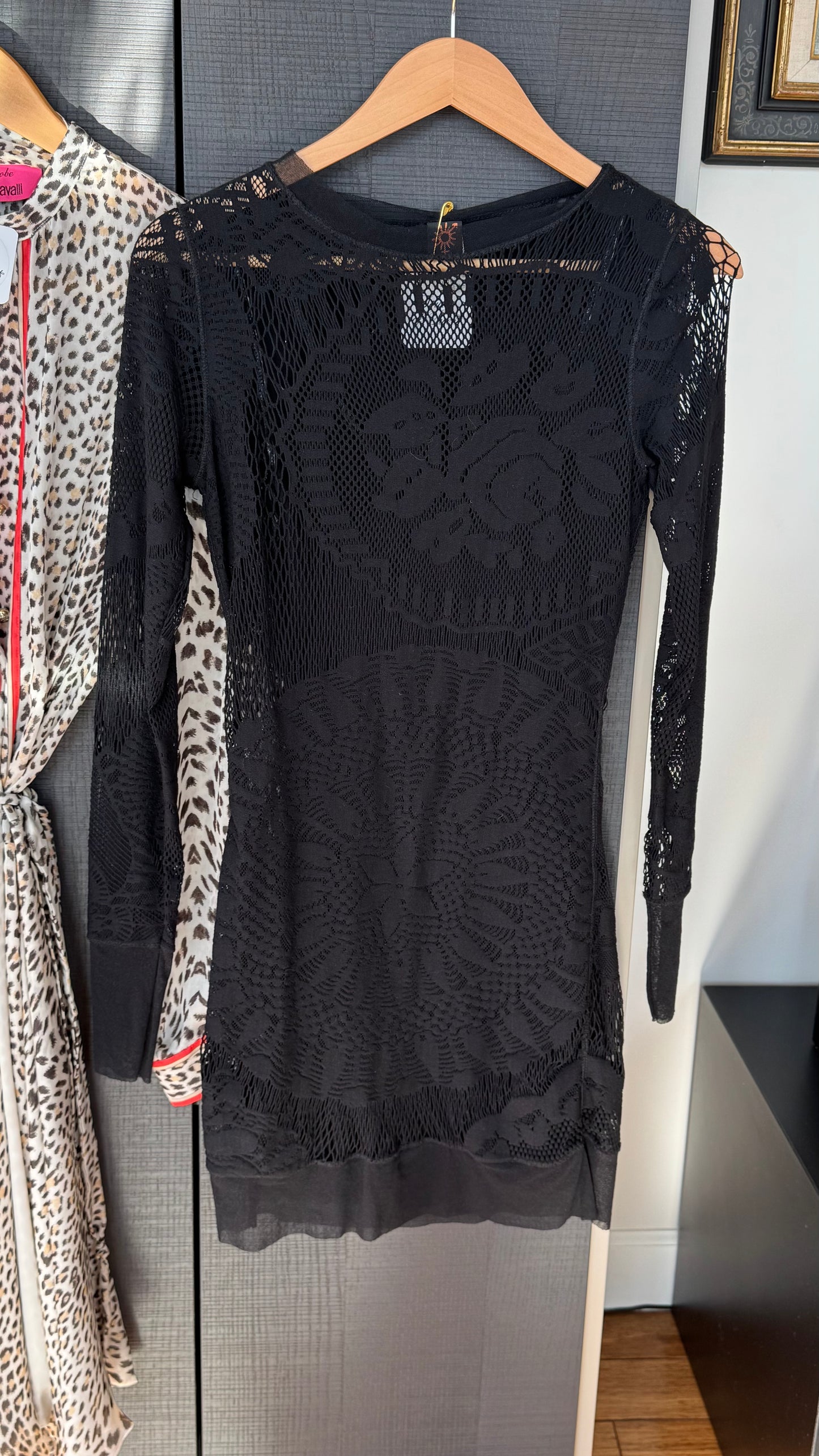 Jean Paul Gaultier Soleil Black Tattoo Cutout Mini Dress