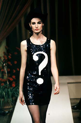 Moschino Couture SS1998 Runway Sequin Question Mark Dress