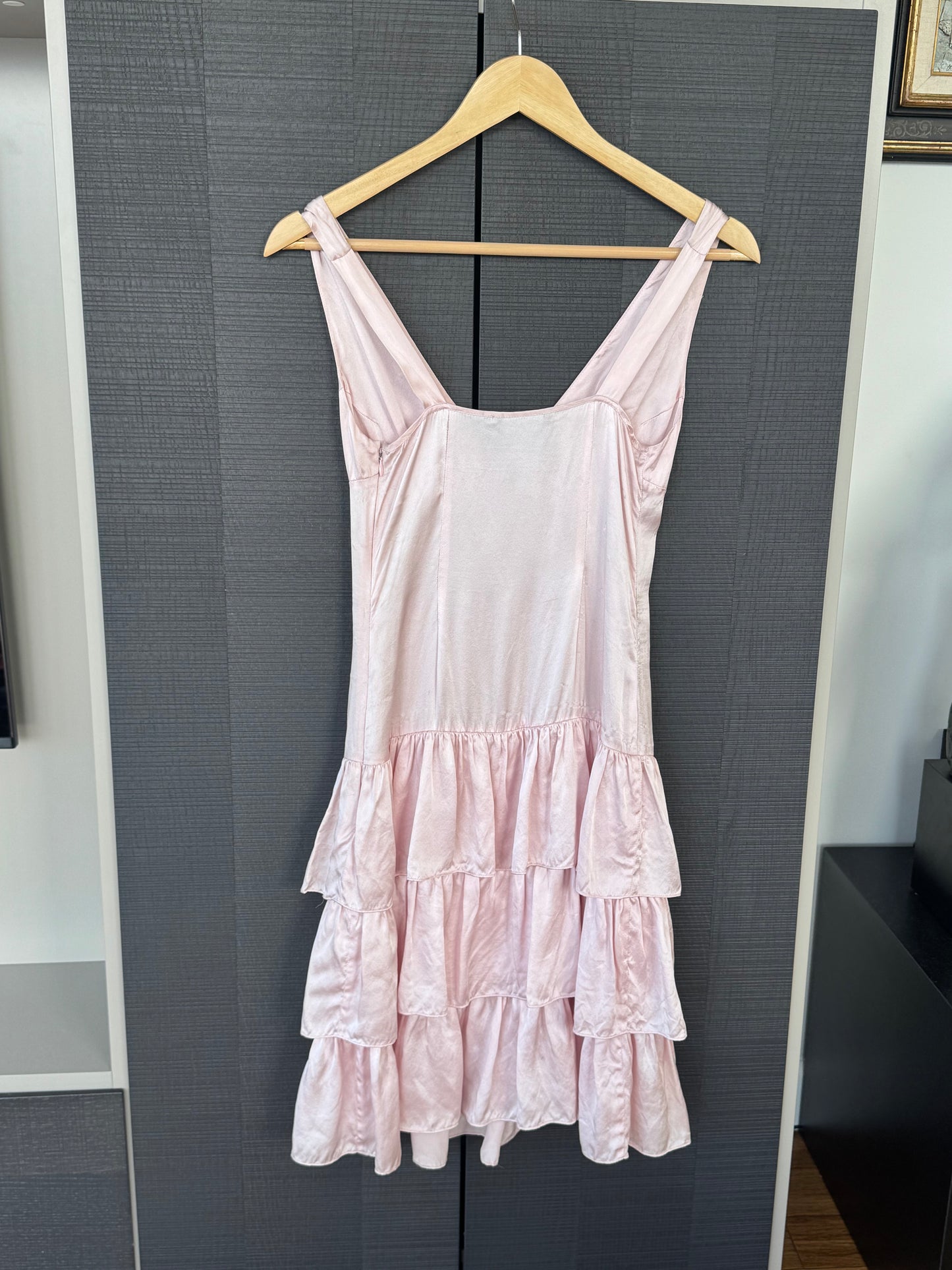 Cynthia Rowley Vintage 100% Silk Baby Pink Drop Waist Dress
