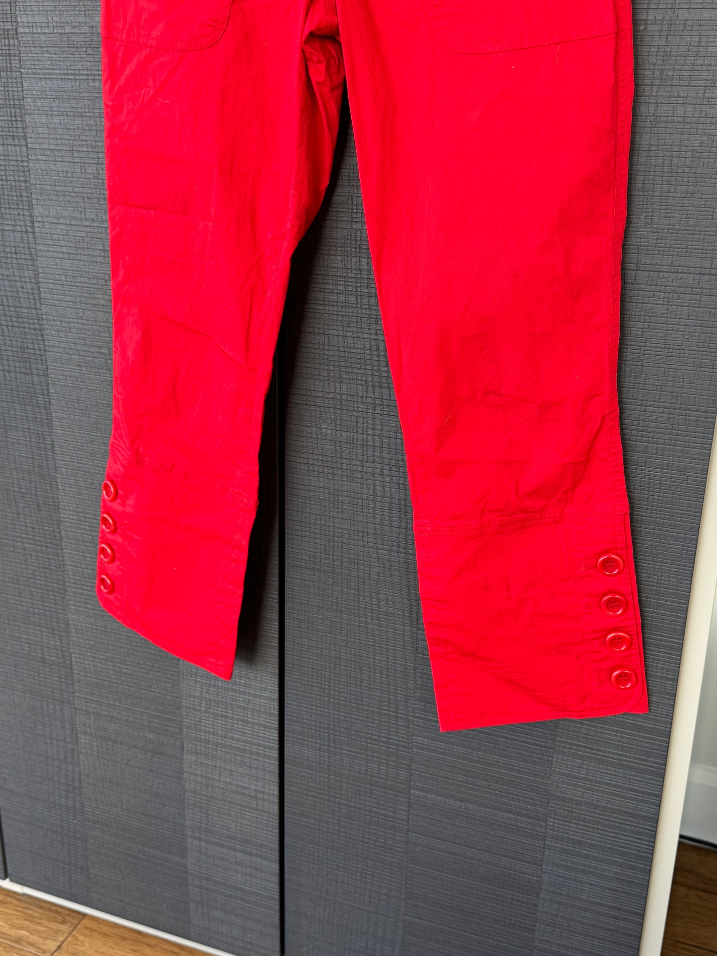Moschino Cheap and Chic Red Button Capri Pants