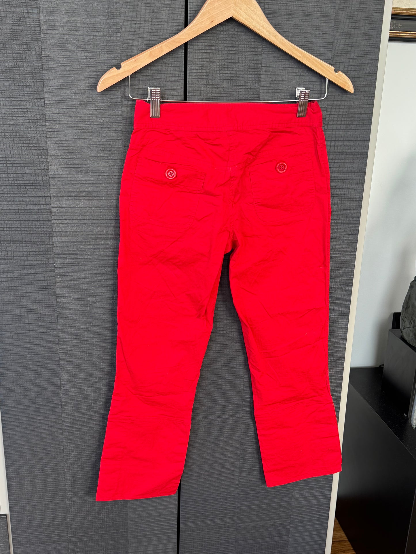 Moschino Cheap and Chic Red Button Capri Pants
