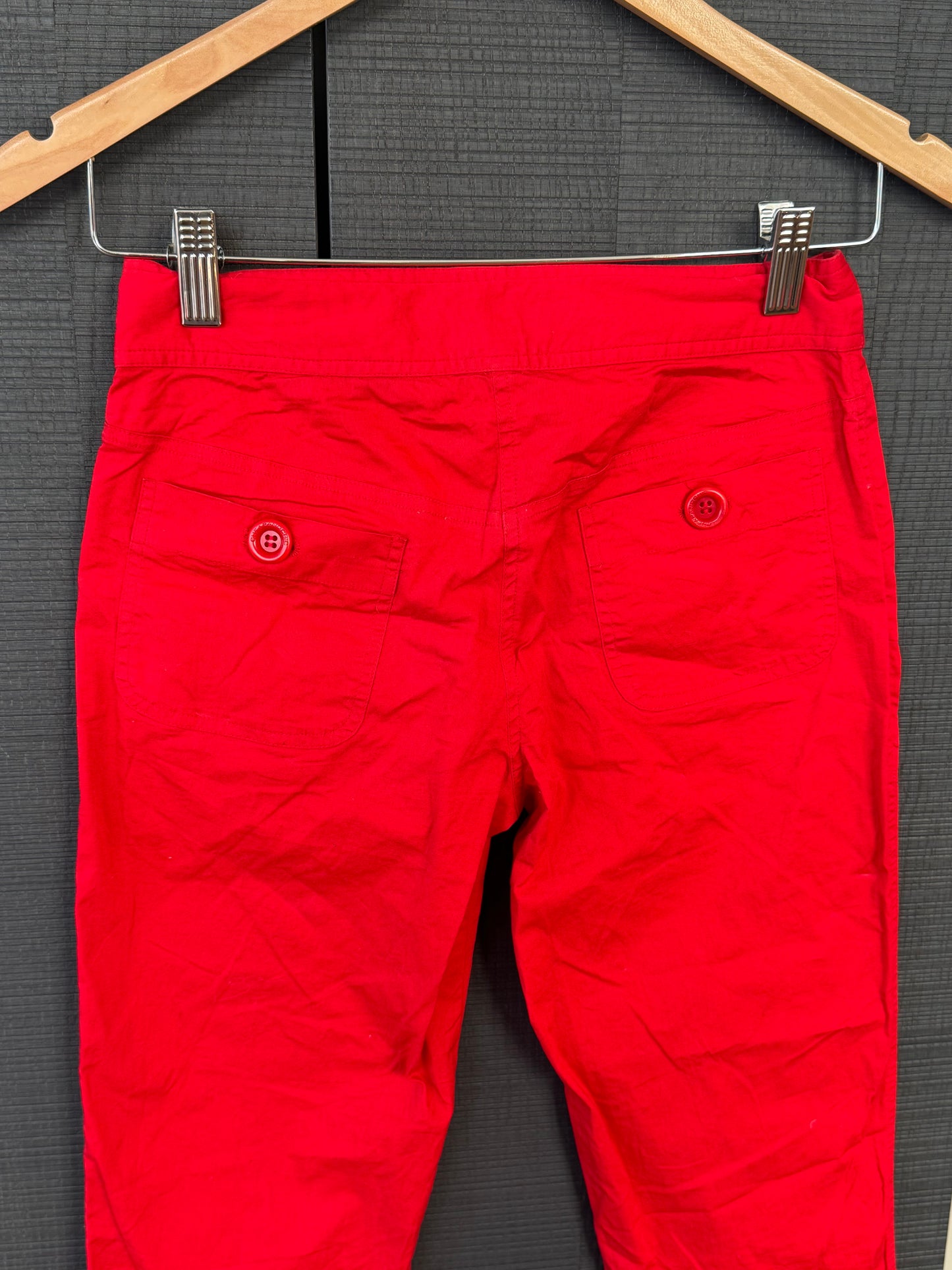 Moschino Cheap and Chic Red Button Capri Pants