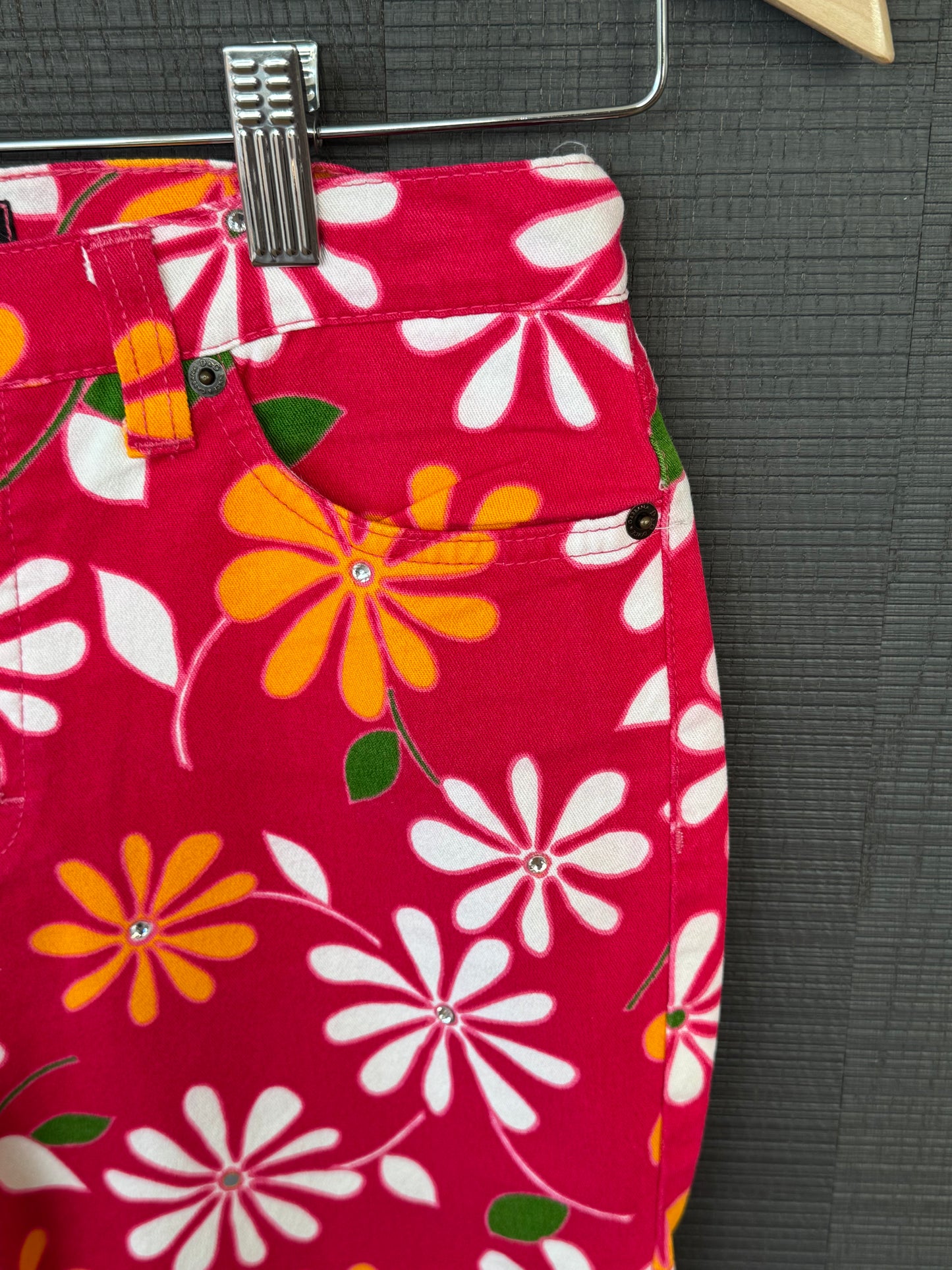 D&G Floral Rhinestone Capri Pants
