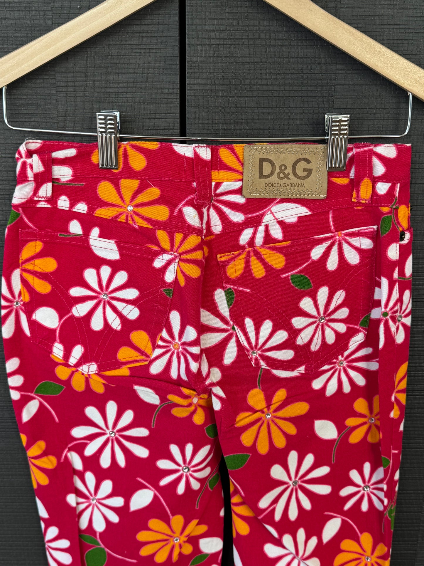 D&G Floral Rhinestone Capri Pants