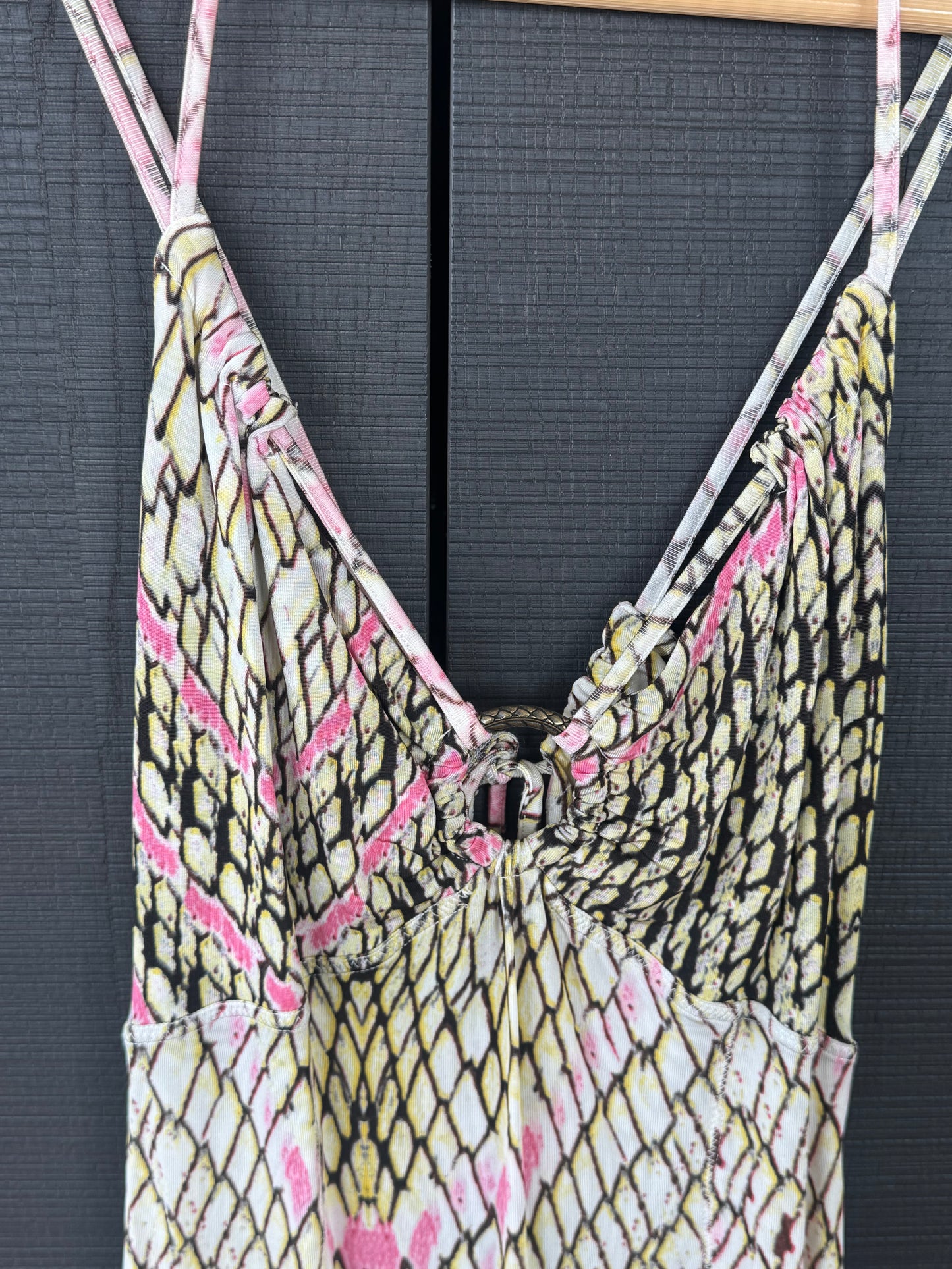 Just Cavalli 2000s Snake Print Mini Dress