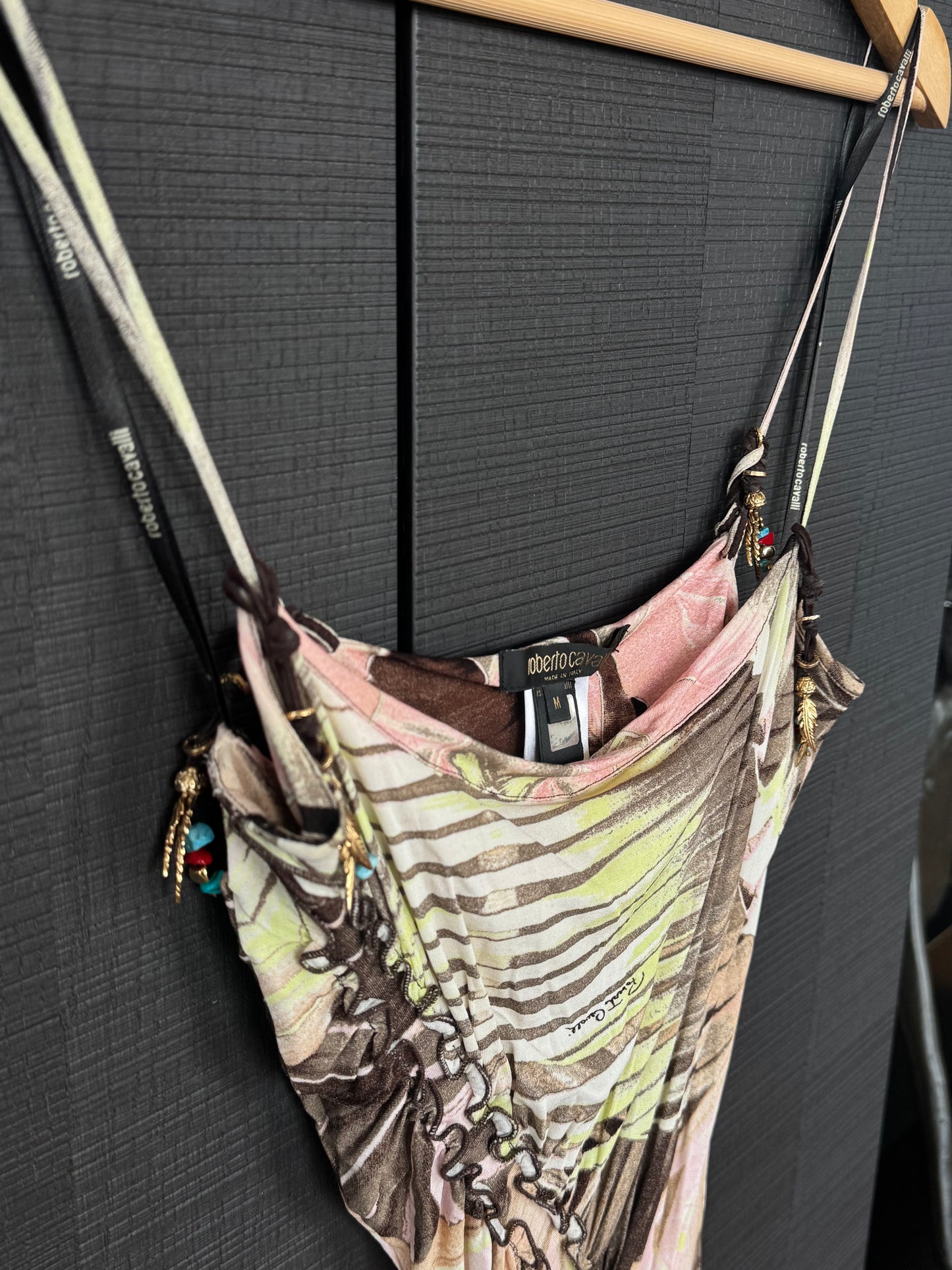 Roberto Cavalli 2003 Feather Charm Dress