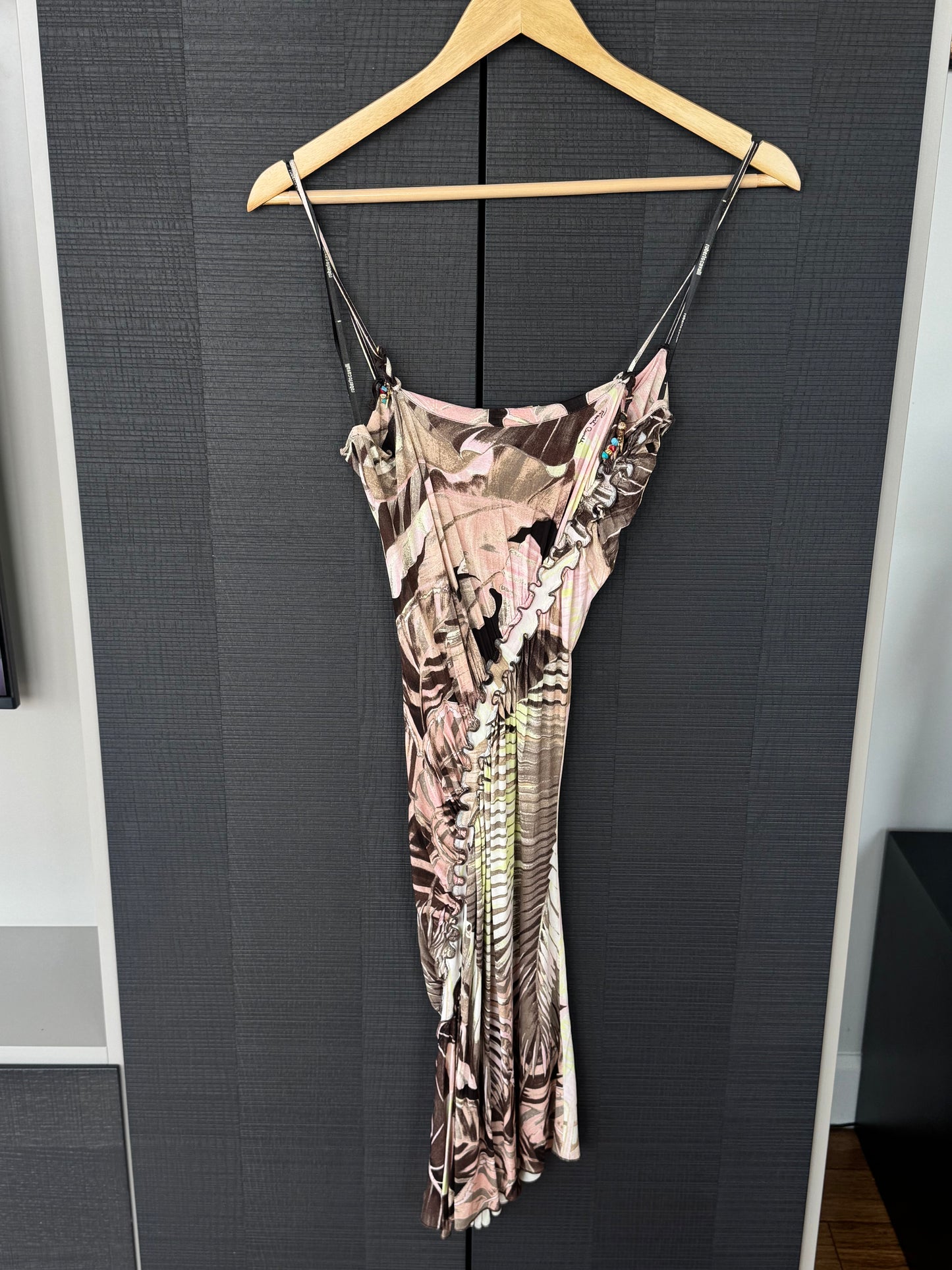 Roberto Cavalli 2003 Feather Charm Dress