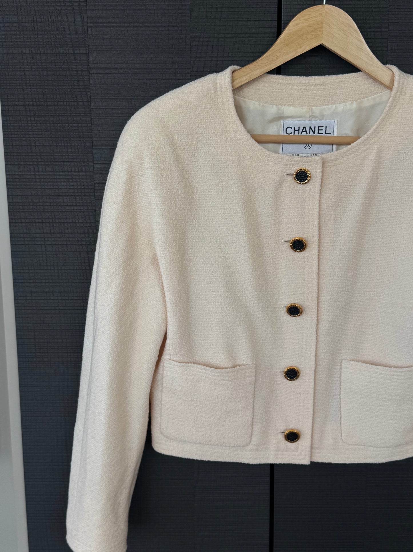 Chanel Late 1980s Wool/Silk Cropped Jacket