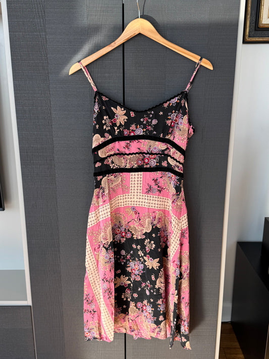 Vintage Betsey Johnson Silk Patchwork Mini Dress