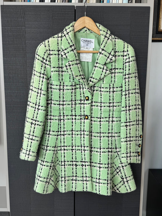 Chanel Spring/Summer 1994 Runway Mint Tweed Blazer by Karl Lagerfeld