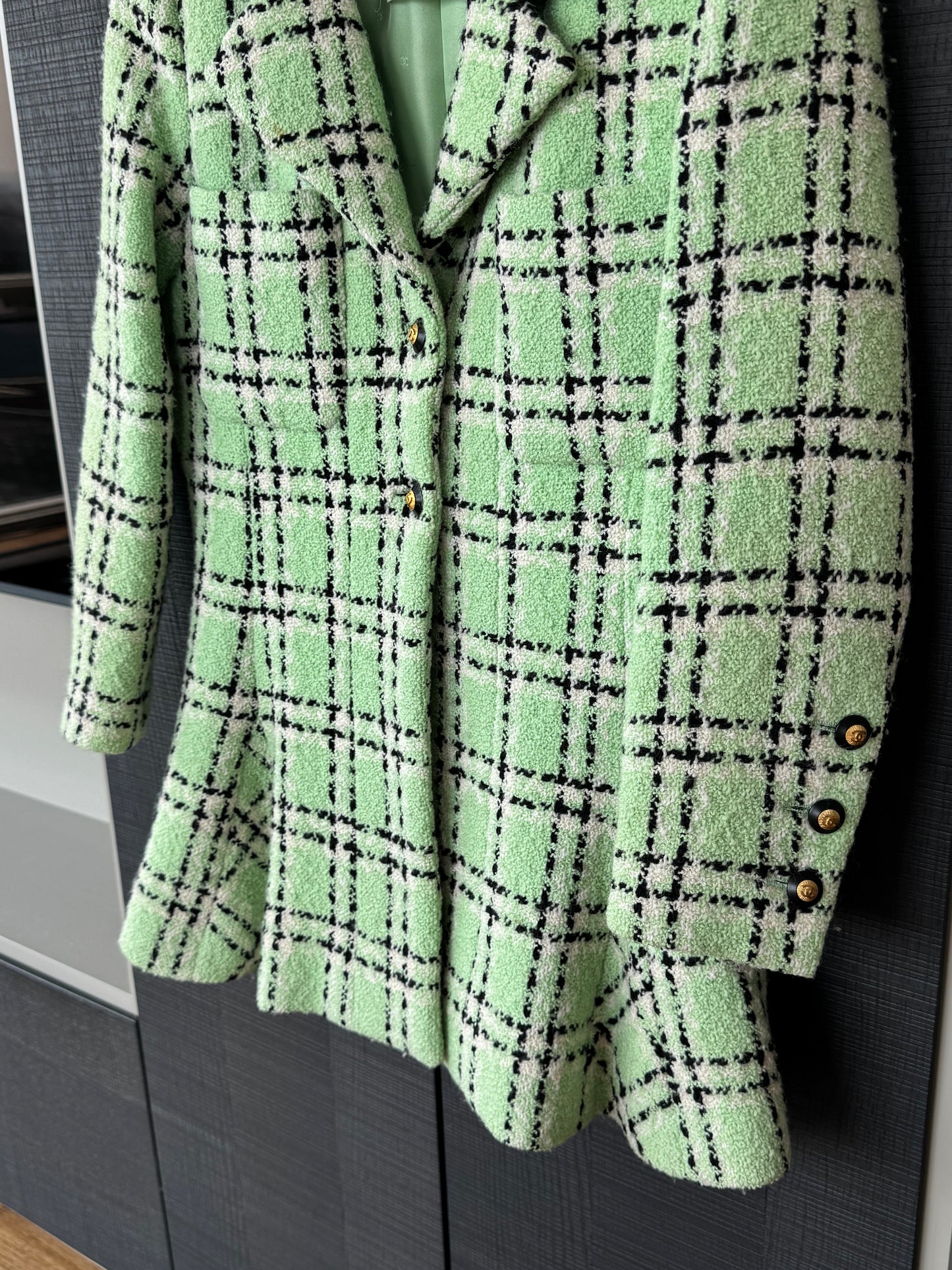 Chanel Spring/Summer 1994 Runway Mint Tweed Blazer by Karl Lagerfeld