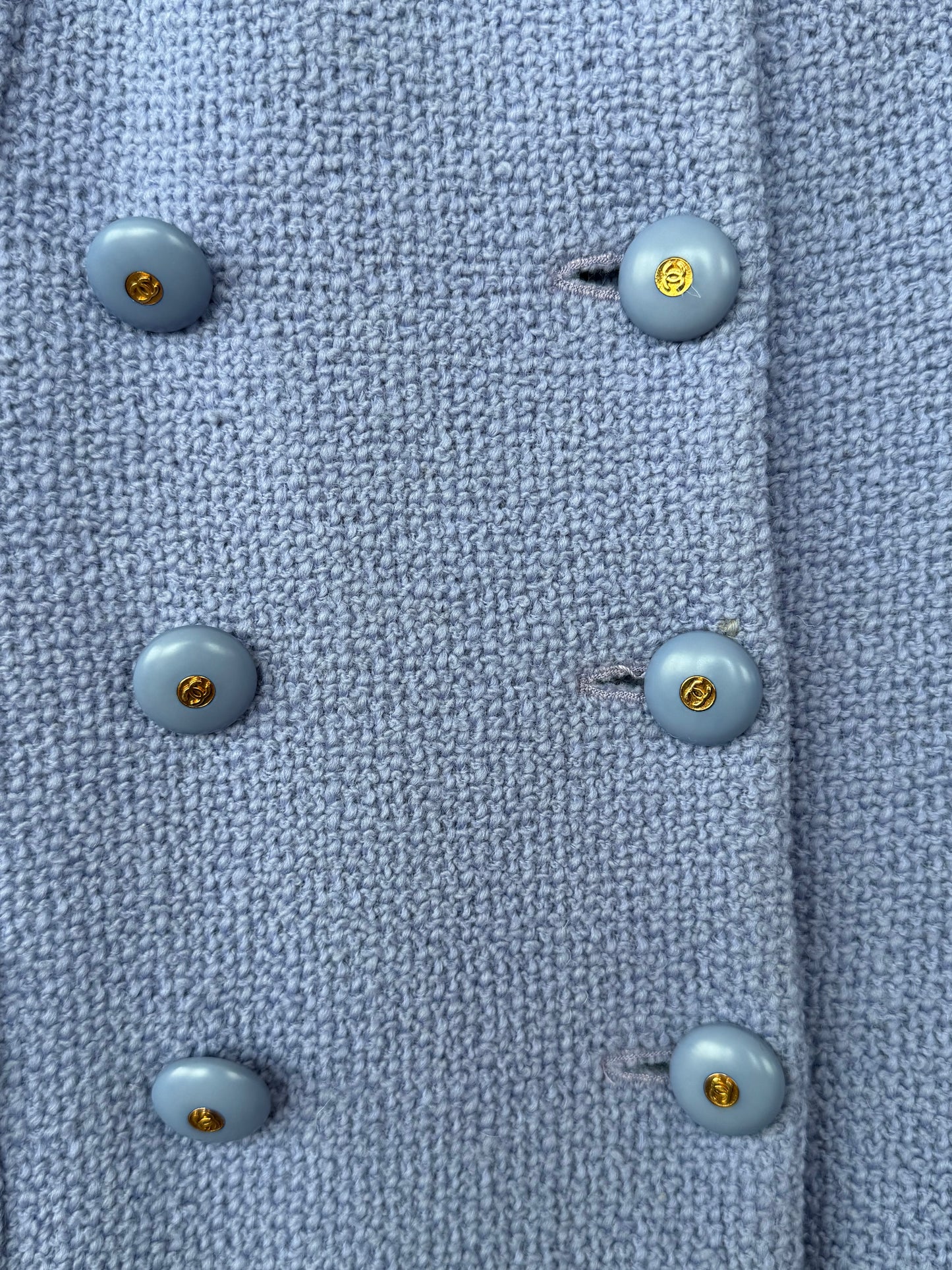 Vintage Chanel Boutique Periwinkle Bouclé Karl Lagerfeld Tweed Skirt Suit