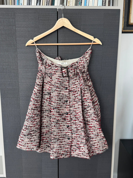 Vintage Prada Tweed Belted Full Skirt